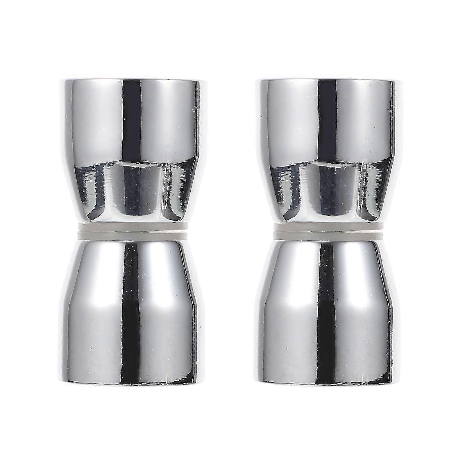 2Pcs Bathroom Double-Sided Handle Knob Back-to-Back Shower Door Knob (Silver)