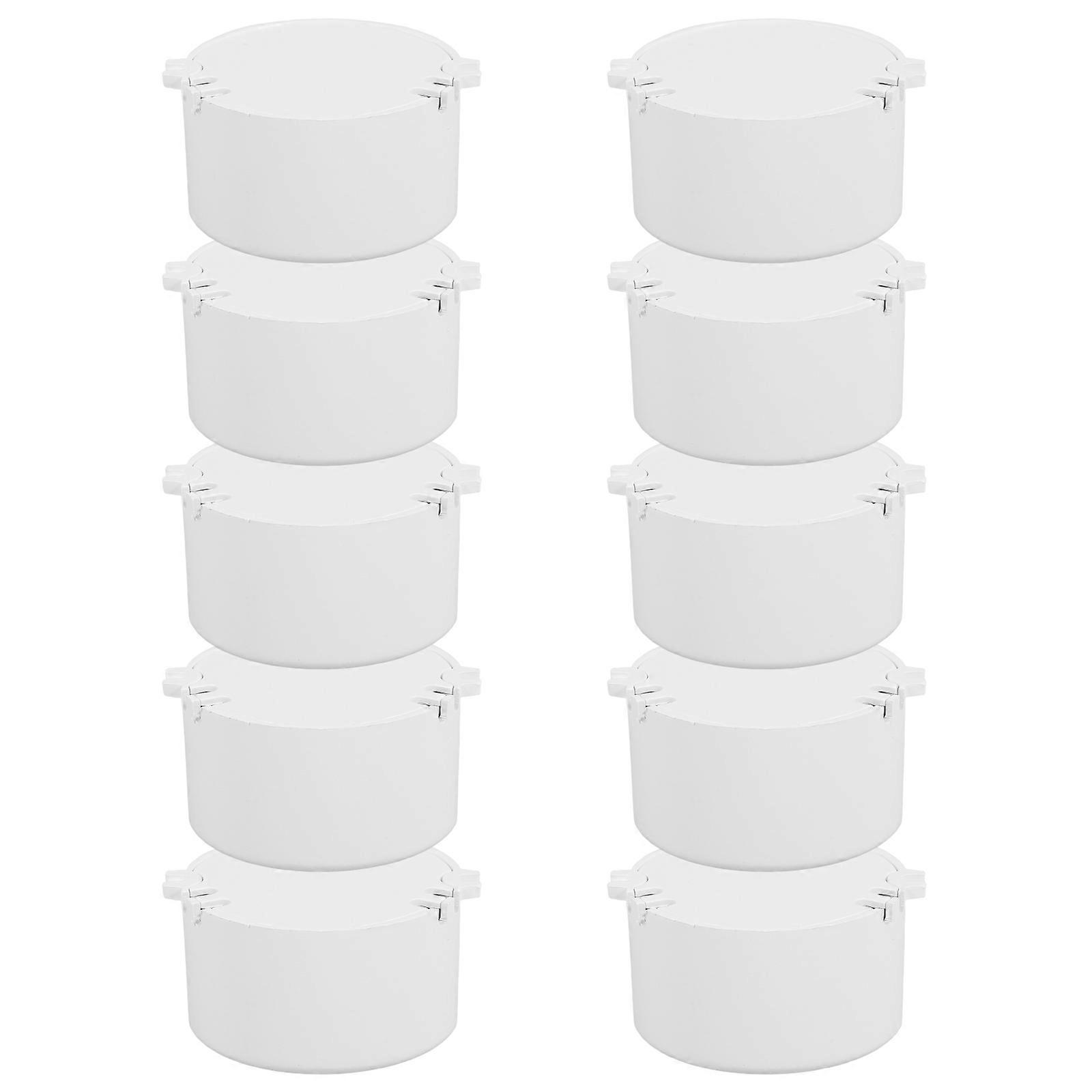 10pcs Round Plastic Controller Case Compact Enclosure Box for Small Electronics Indoor Outdoor Projects Drop Resistant Protective Shell