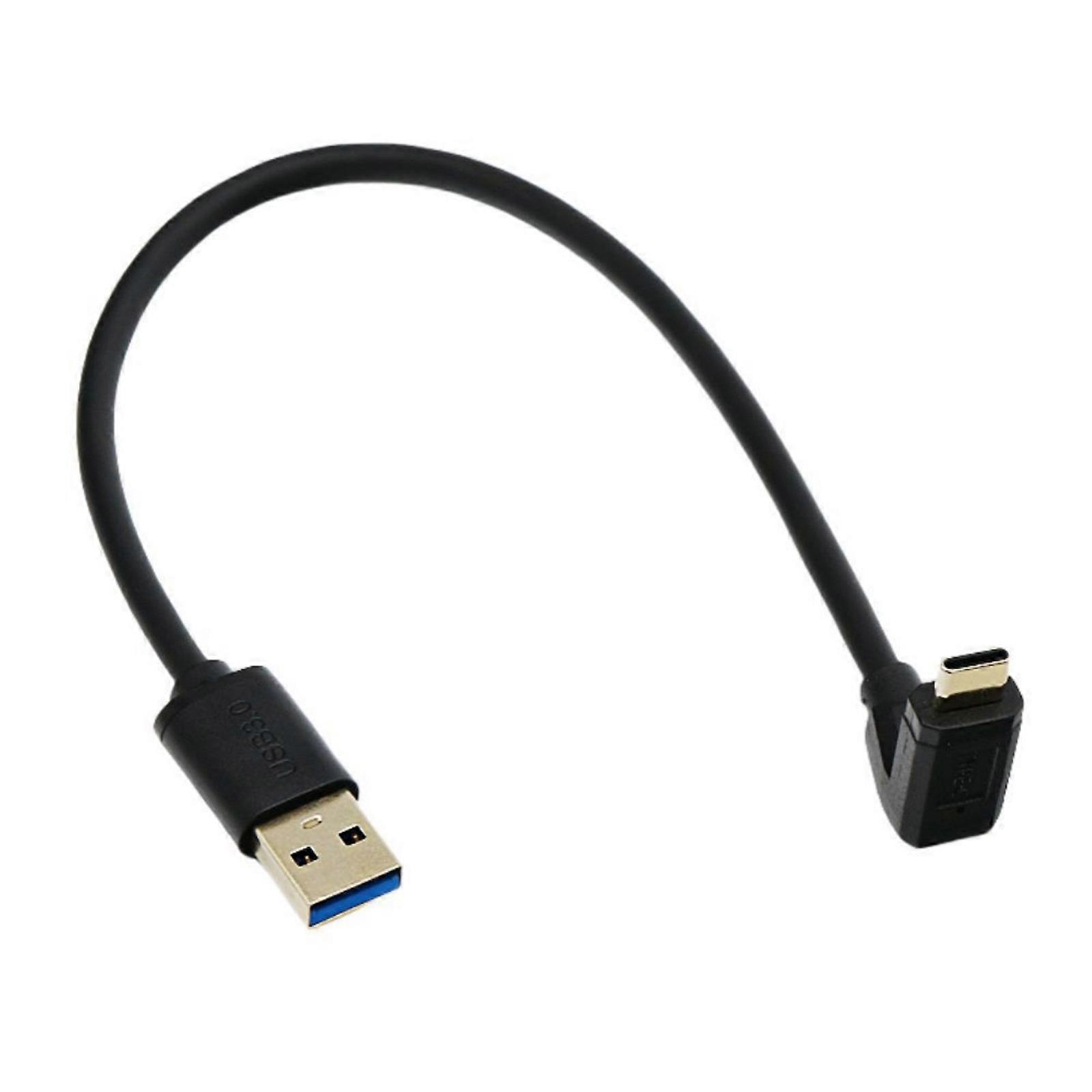 USB3.0 Type C Elbow Angle Charging Cable 60W Fast Charging 10Gbps Fast Speed Data Transfer Cable  PC Metal Texture Multicolor