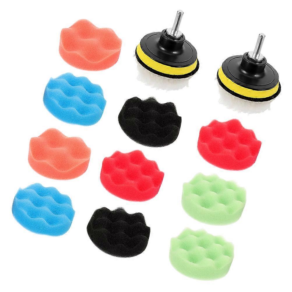 Polishing Sponge Kit Drill Buffer Attachment for Car Detailing Multi Material for Car Waxing 2 Sets