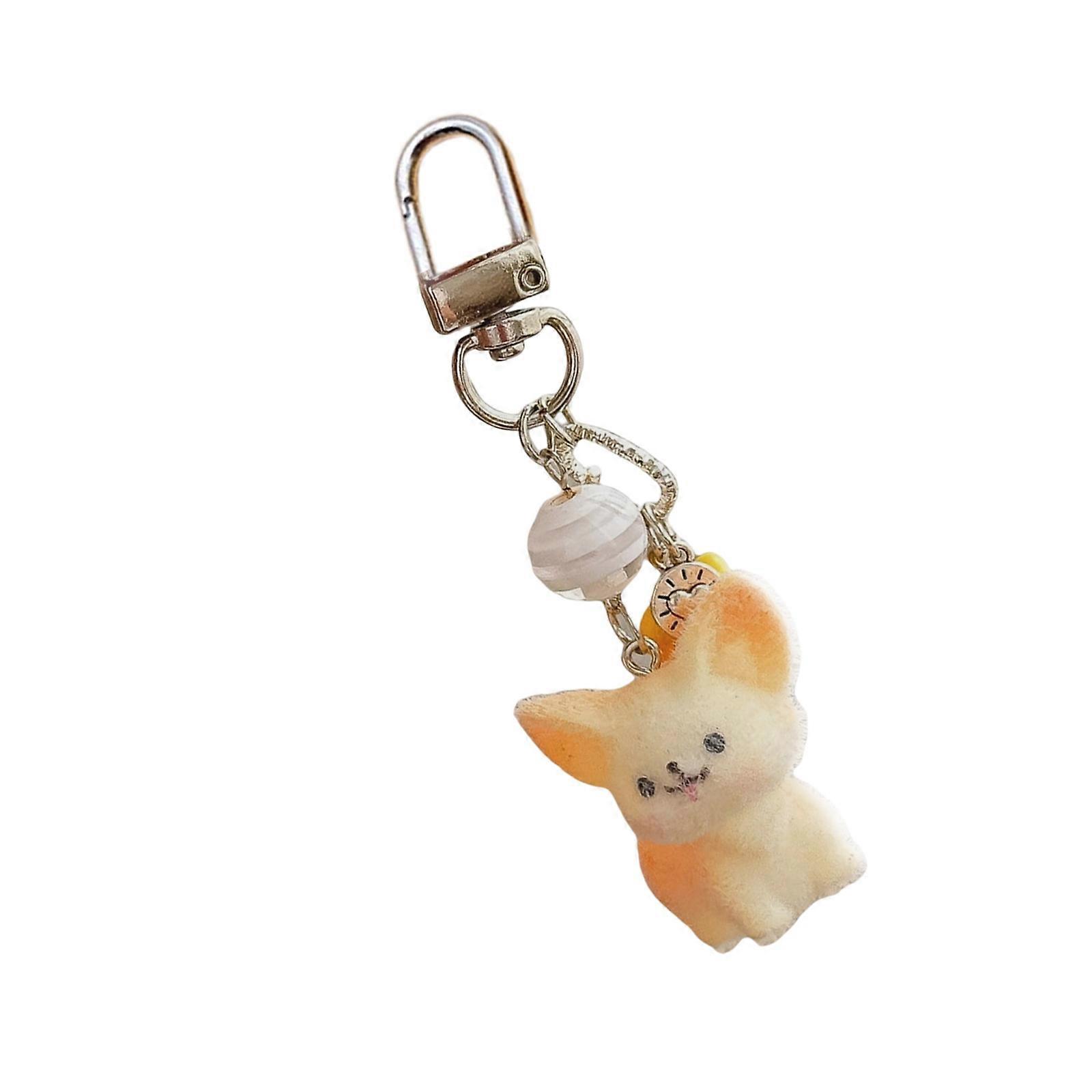 Soft Touch Resin Keychain Lovely Fennecs Foxes Decoration Portable Secure Grip for Keys Accessories Multicolor