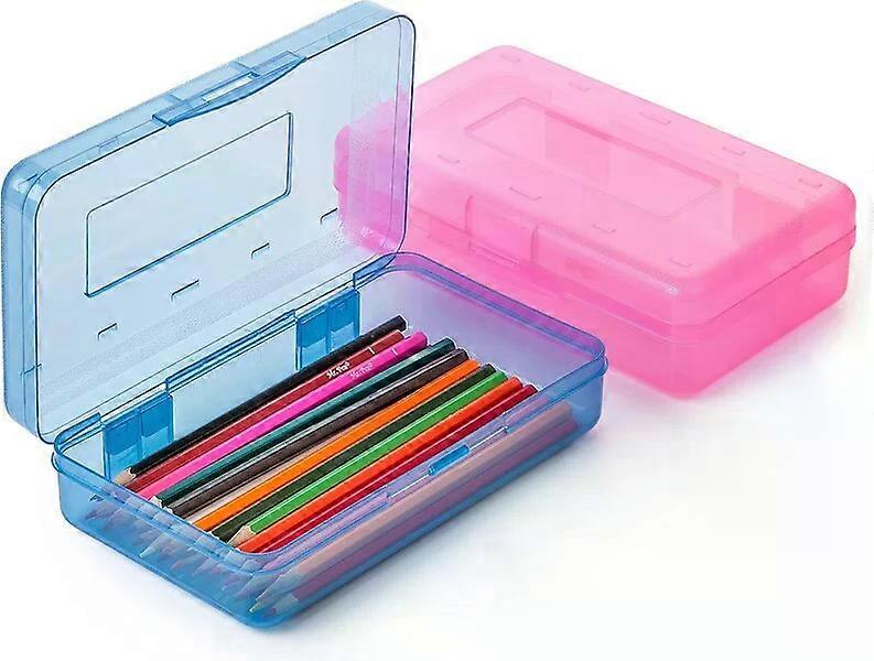 Plastic pencil cases, 2-pack, compact, portable and practical