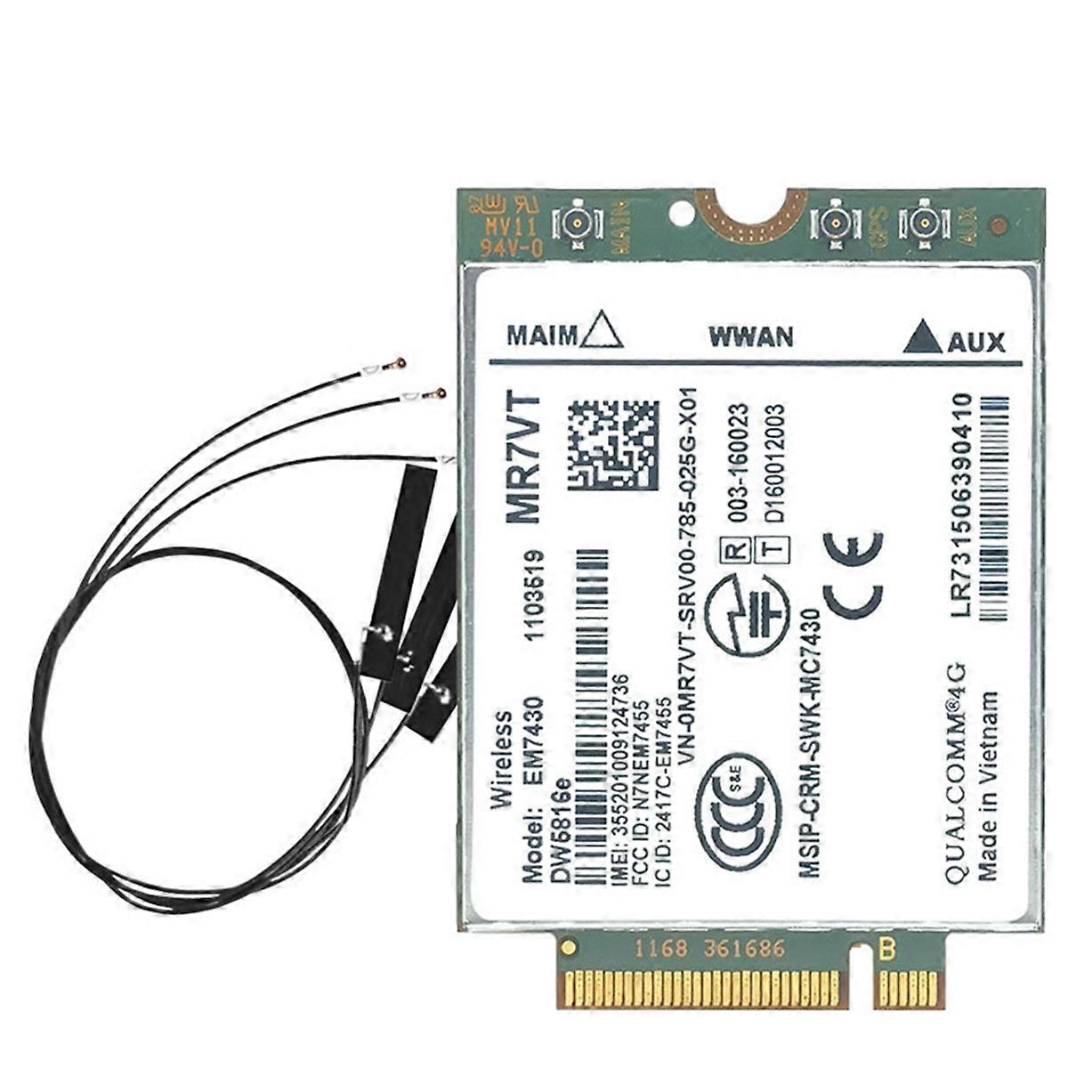 EM7430 WWAN Card+3XAntenna DW5816e CAT6 4G Module M2 IoT /Precision Laptop