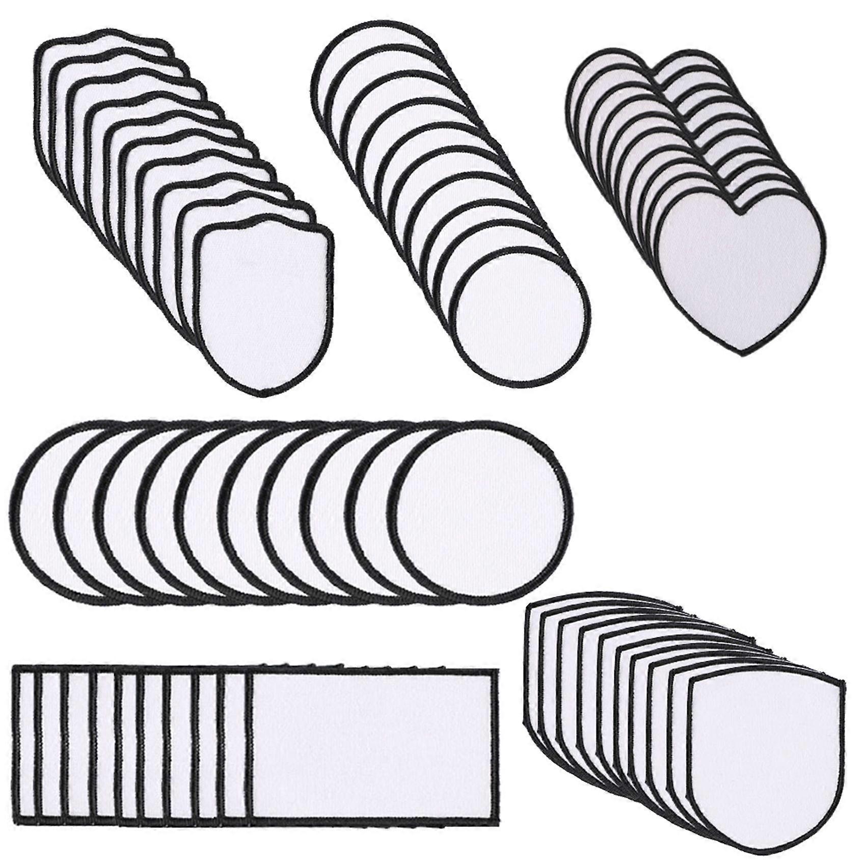 60Pcs Sublimation Blanks Patches Fabric Iron-on Blanks Repair Blank Patches for DIY Hats Shirts Sho