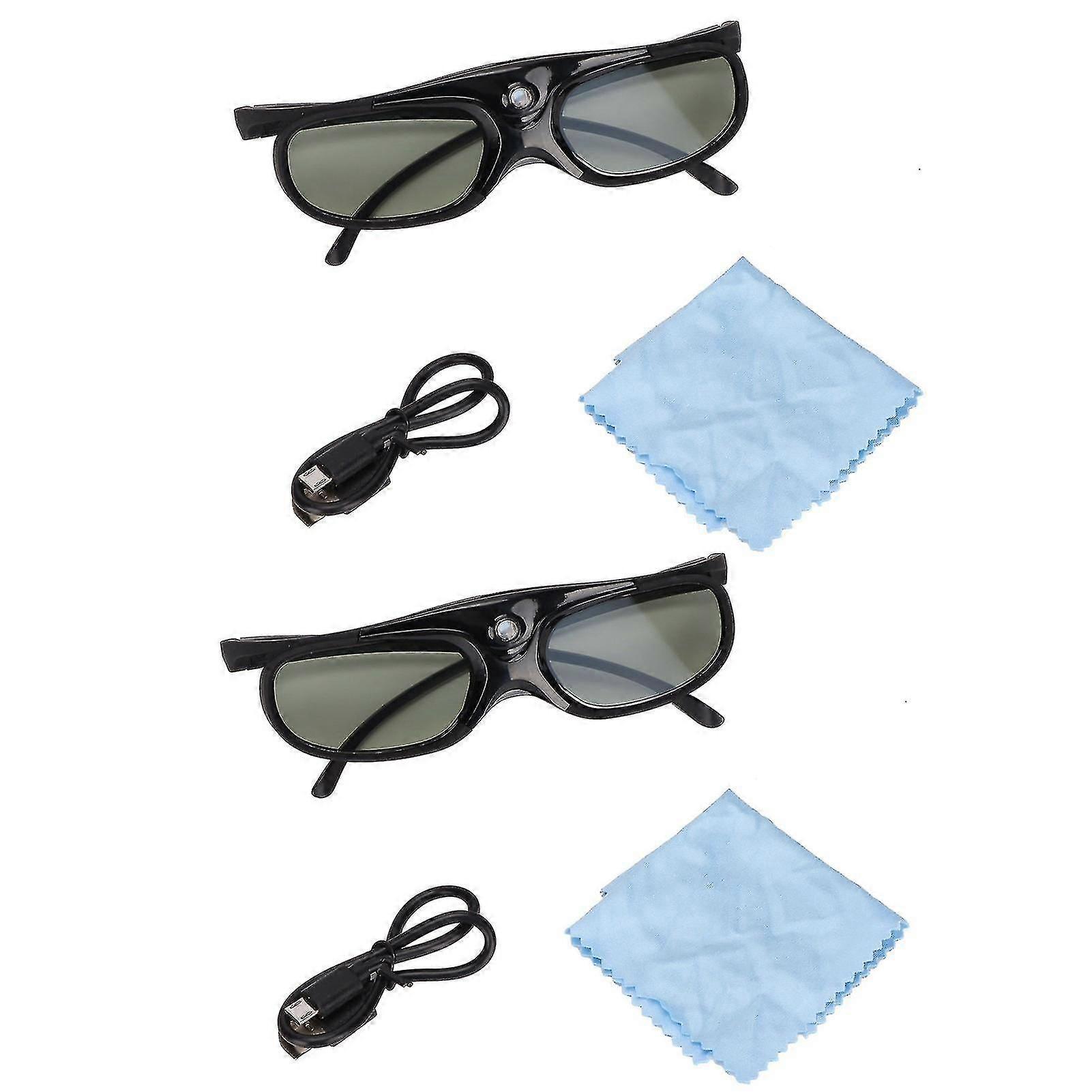 2Pcs 144Hz 3D Active Shutter Glasses DLP LinK LCD Lens 3D Glasses for 3D DLP Orojectors
