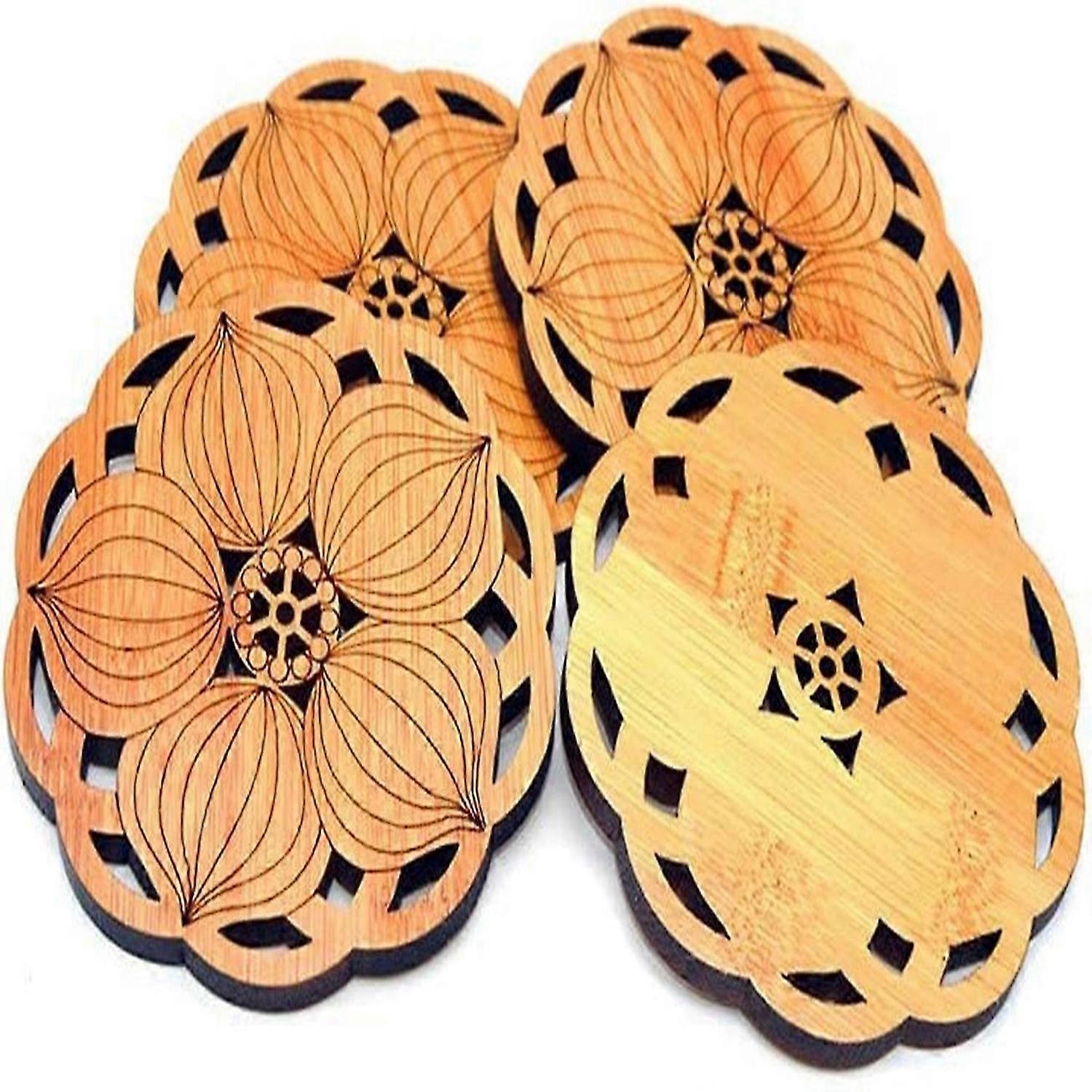 Handmade Bamboo Coasters Cork Coasters Coasters Beer Coasters 4 Pieces