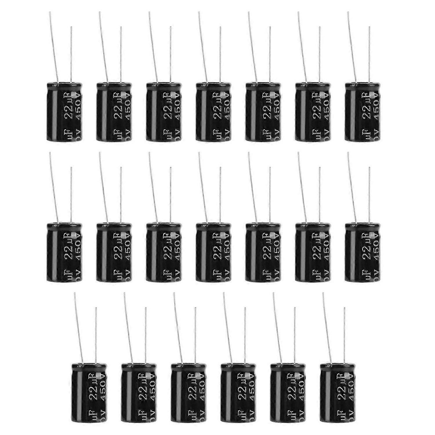 High quality 20pcs 450V 22uf 105C Long Lead Axial Electrolytic Polarized