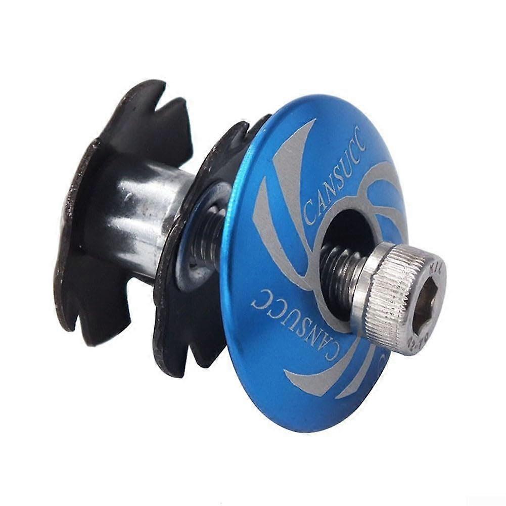 Bike Headset Cap Aluminum Alloy Star Nut Stem Cap For 11/8Inch Stems Fork Easy Installation Blue