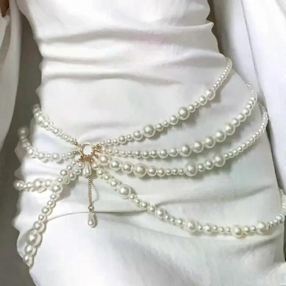 Y2K Jewelry Multilayer Pearl Waist Chain Fit For Women s Fashion Retro Character Playing Body Accessories Sexy Belt Party Accessoriy