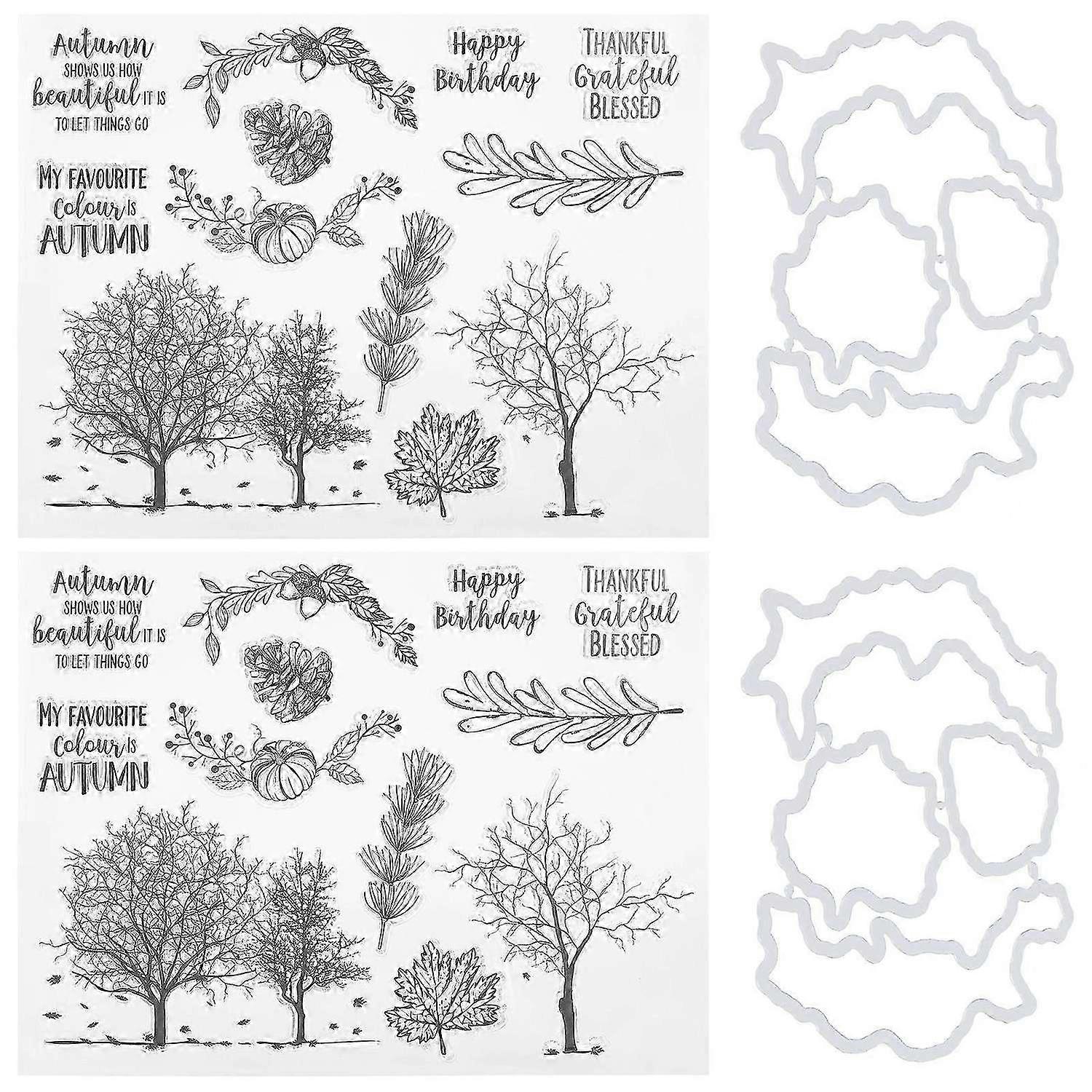 2025 Latest Model 2Sets Transparent Stamp TPR Clear Embossing Scrapbook DIY