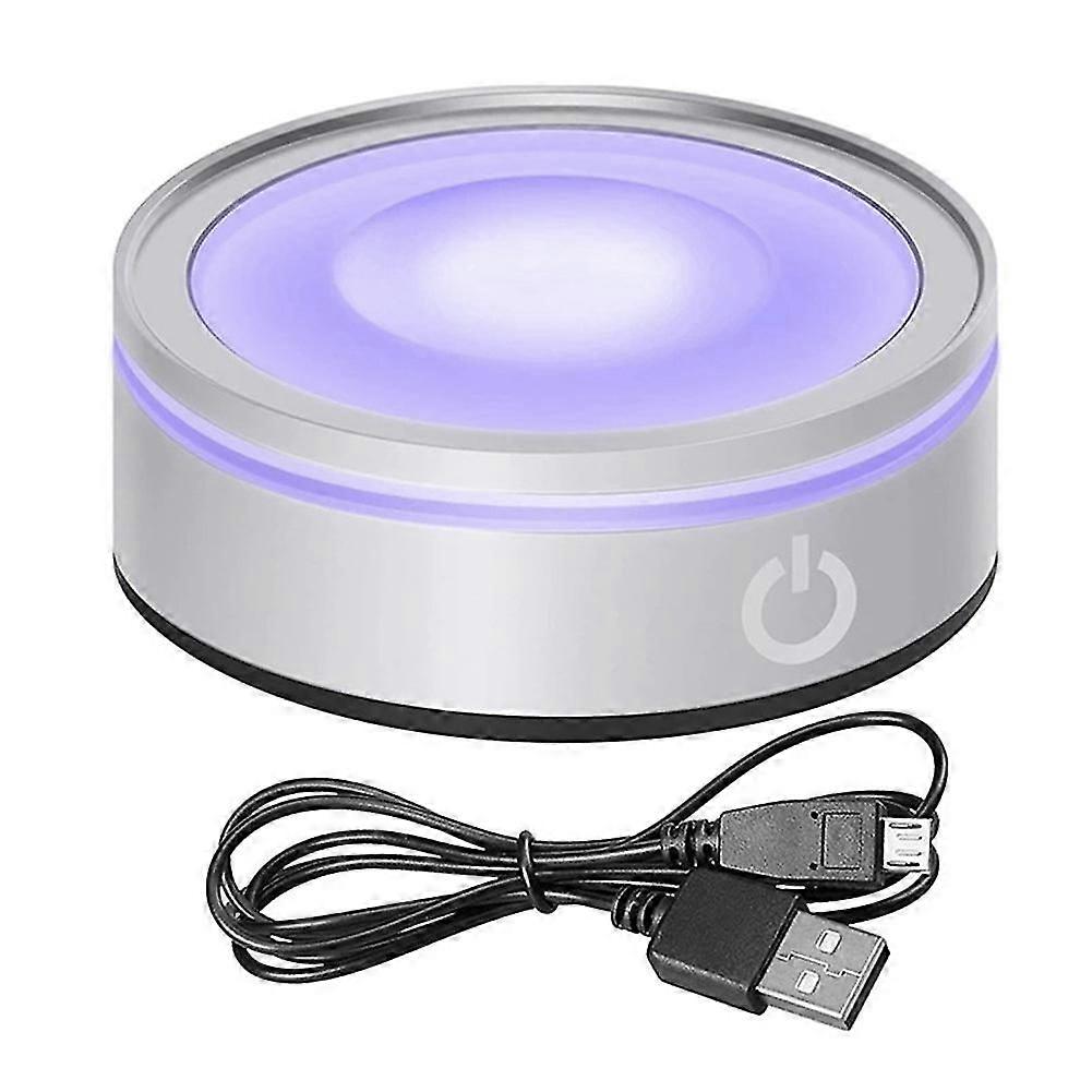 Led Light Base With Sensitive Touch Round Colorful Stand Display For 3d Crystal Glass Art Photo Fra