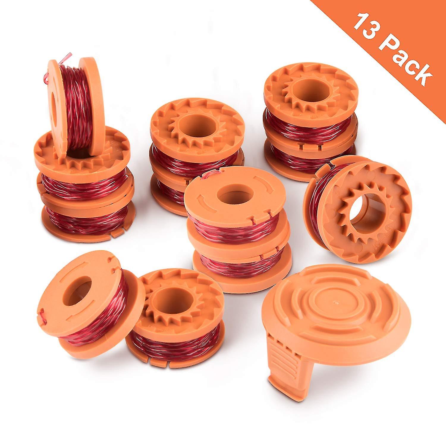 12pcs String Trimmers Spool avec 1 capuchon de bobine pour Worx Wa0010 Autofeed System Replacement Durable 10ft Line