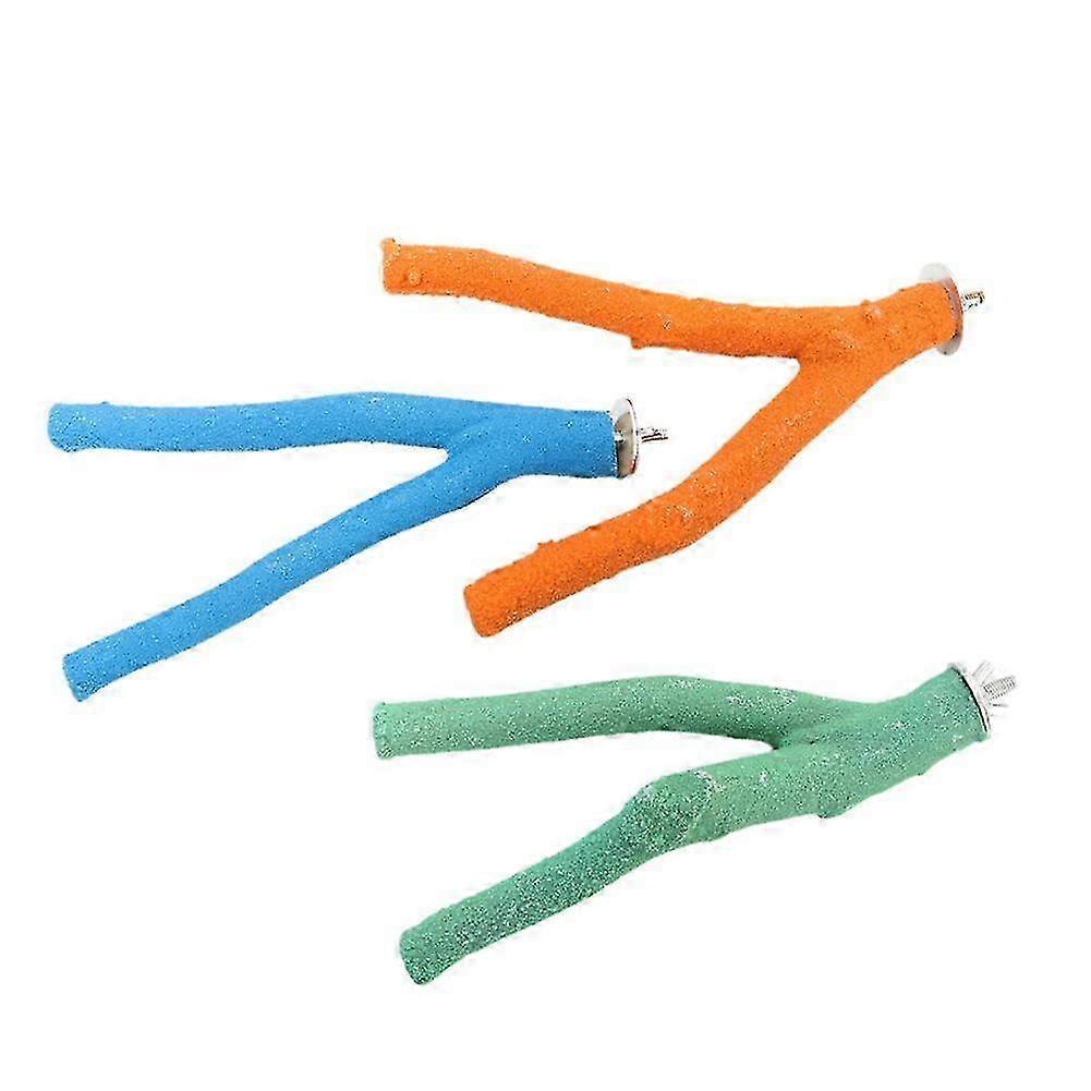 Natural Parrot Perch Bird Stand Pole Paw Grinding Fork Climbing Branches 2025