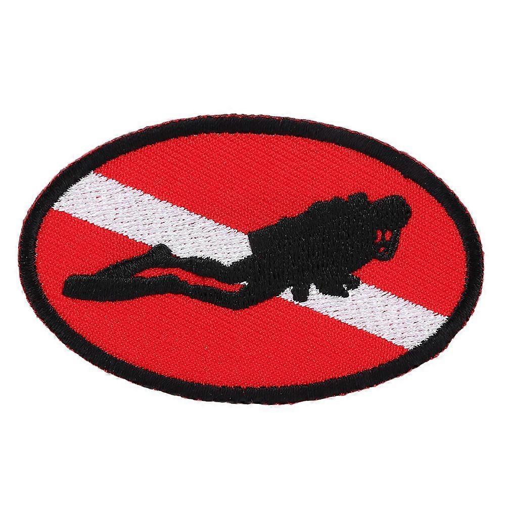 Scuba Diving Ellipse Flag Patch Bag Embroidered Dive Badge Memento with Iron on Back
