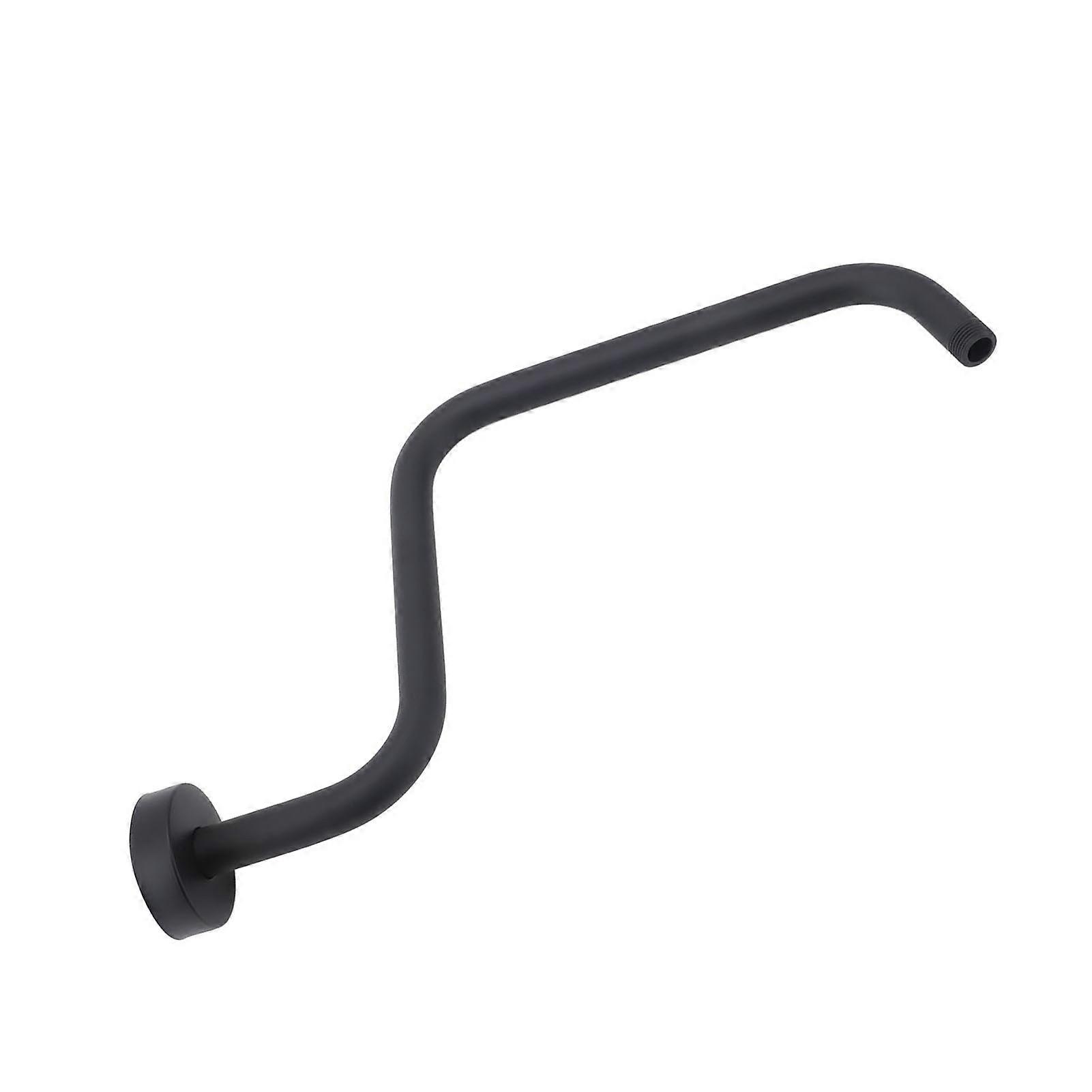 Rustfrit stål S Shape brusearm med flange sort forlængelse