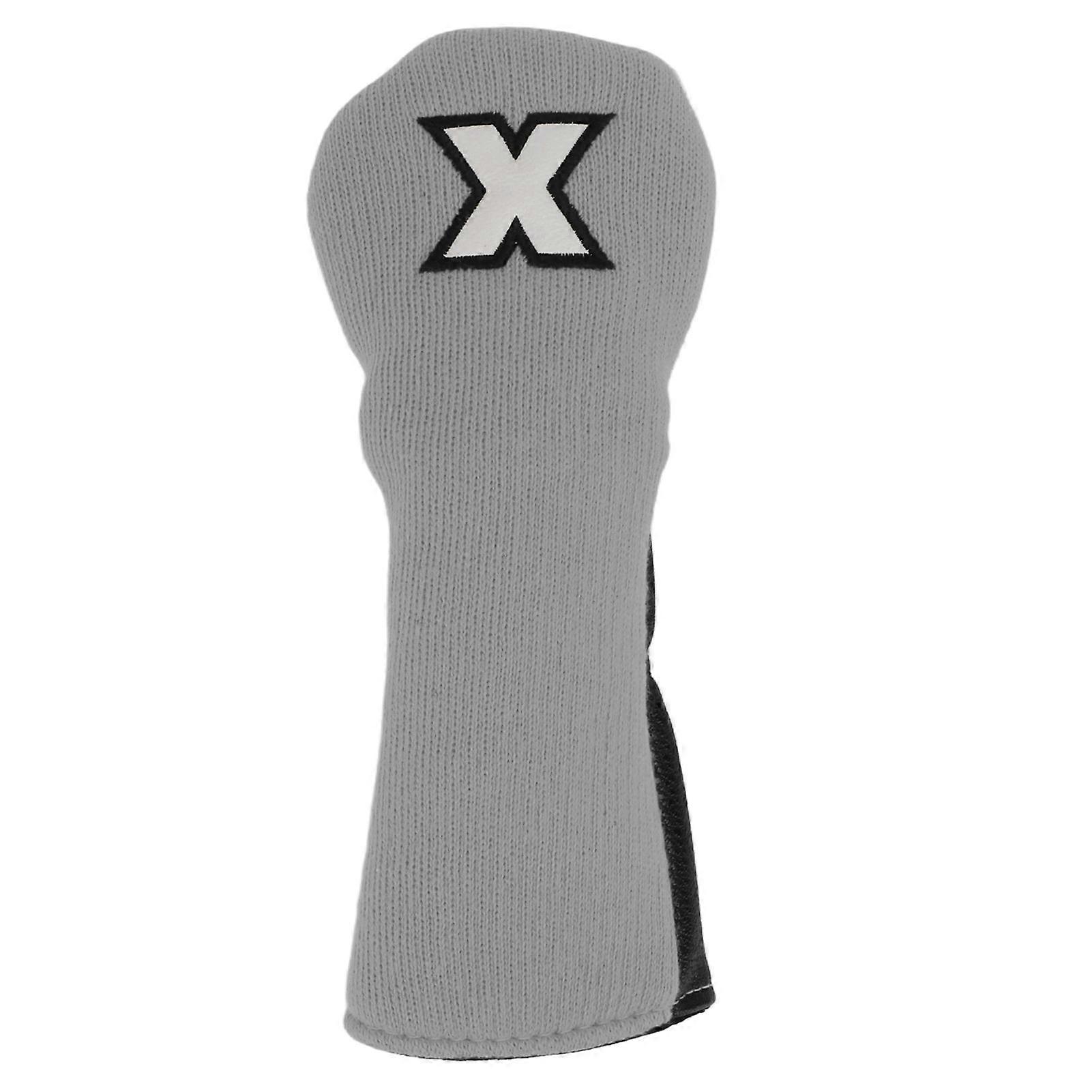 Mixed Fabric Head Cover Golf Club Protector Knitted Polyester Waterproof PU with X Pattern for Routine Training