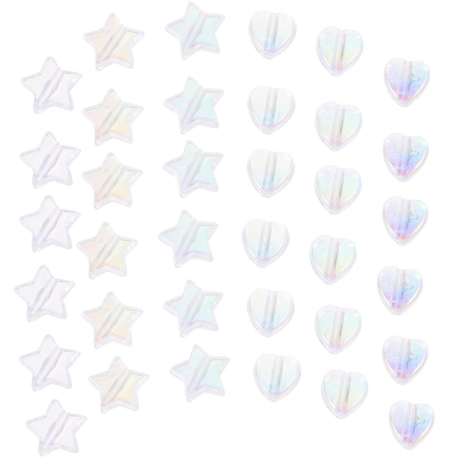 Assorted Color Acrylic Beads Heart and Star Shape Beads for Bracelet Making 400Pcs