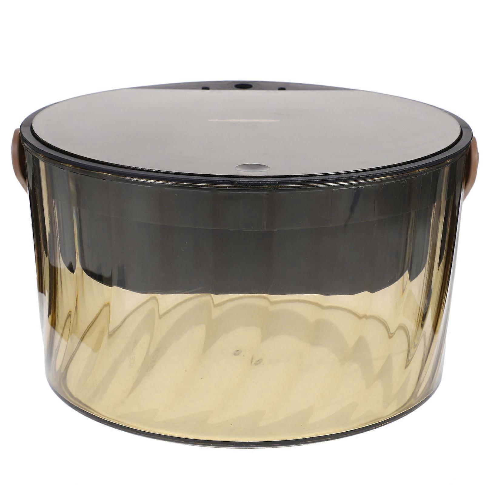 Household Press Type Trash Can with Lid Plastic Orange Garbage Container