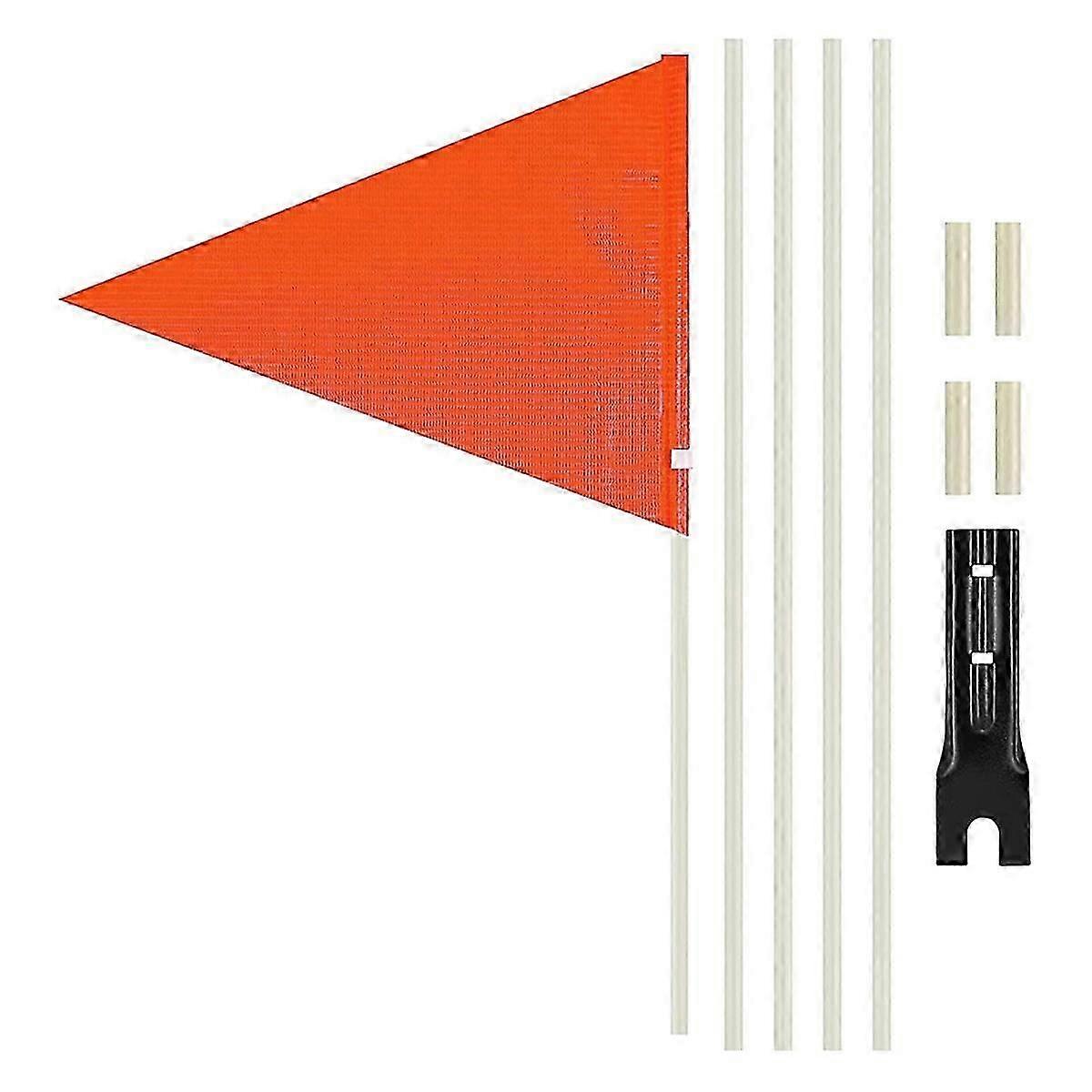 Red Reflective Bike Flag with Pole and Mounting Bracket for Enhanced Safety on Bicycles and Trailers