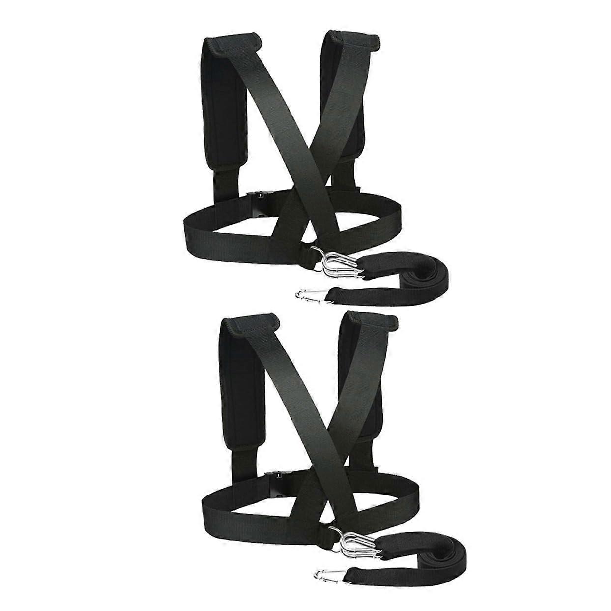 Training Belt Resistance Sled Harness 2Piece Set, Adjustable Waist Belt For Fitness Device, Compatible With Gym Straps