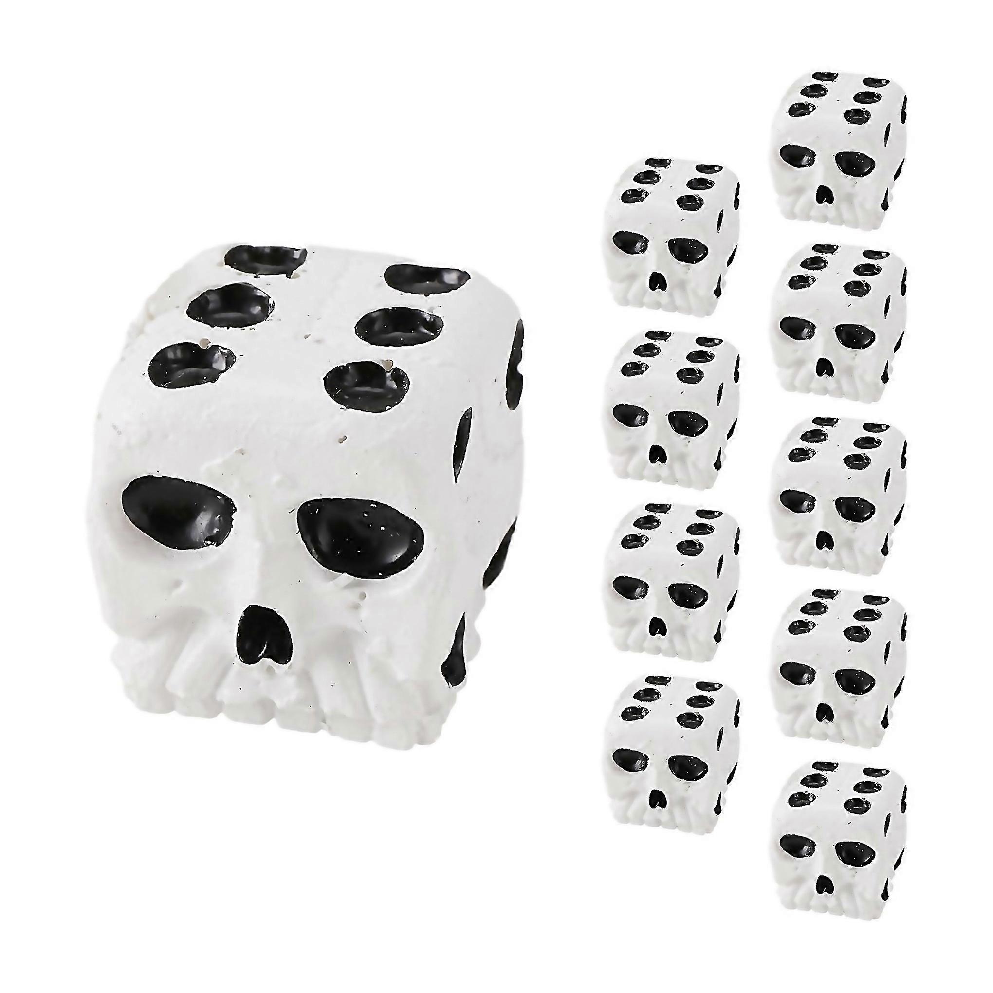 For Skull Dice 6sided Bone Gift For Halloweenwhite