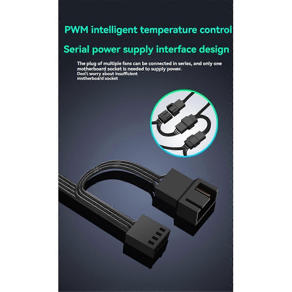 Computer Case Fan 120mm Quiet Cooling Fan 4PIN PWM Cooler Fan