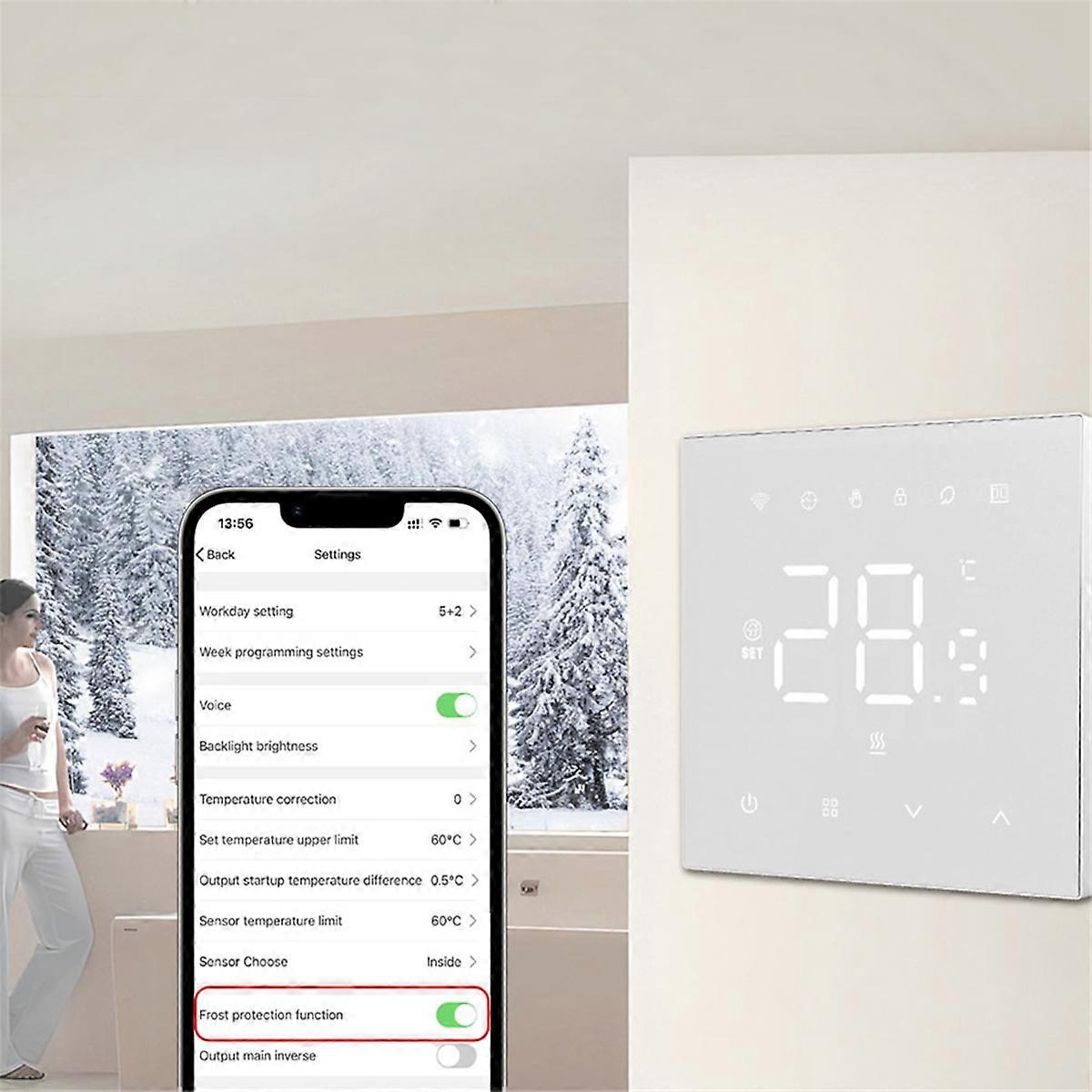 220v 16A Gas Boiler Electric Temperature Controller Home White