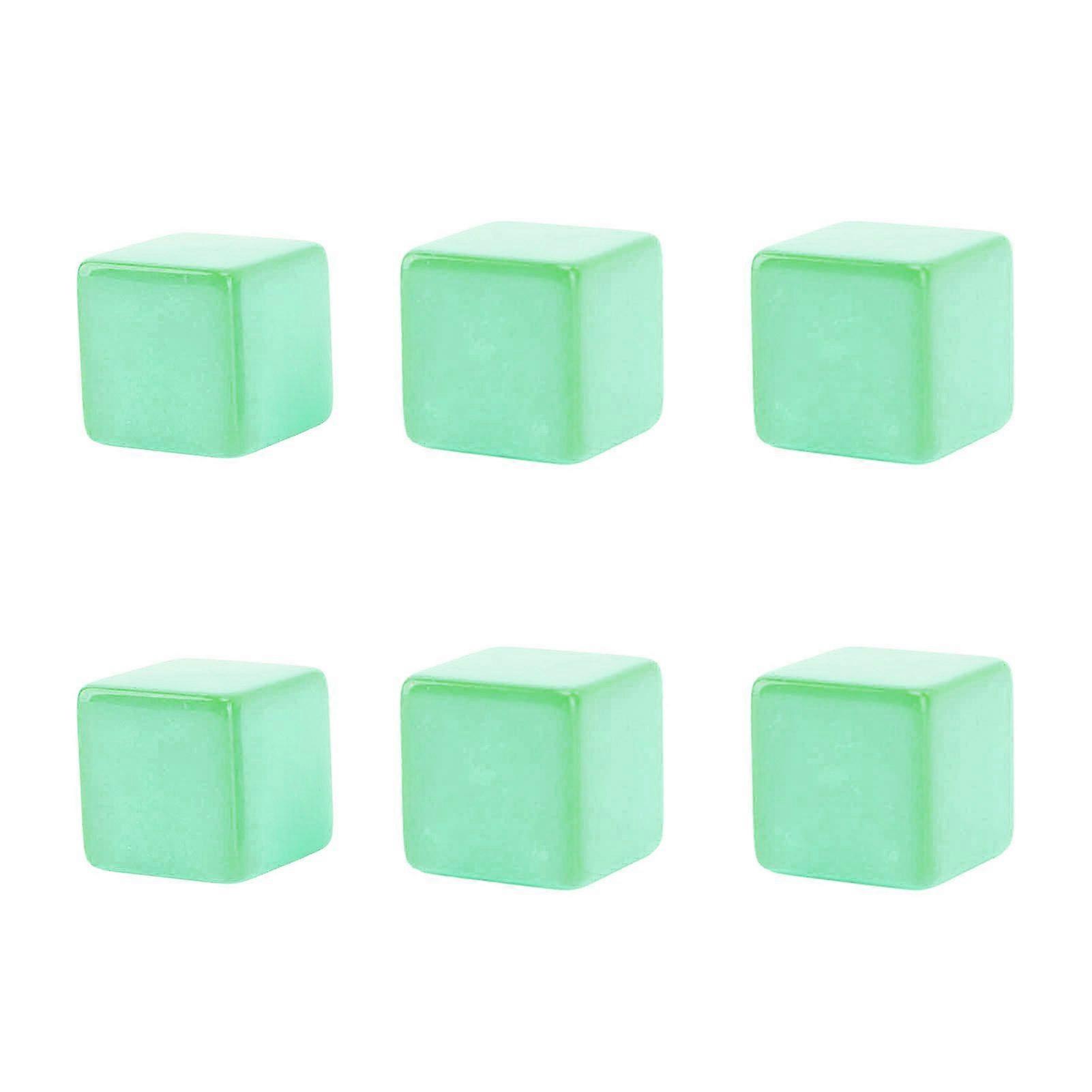 6PCS Blank Dice Cubes DIY Unfinished Dice Blocks Teaching Party Puzzle 6 Sided Dice Plastic Cubes Green