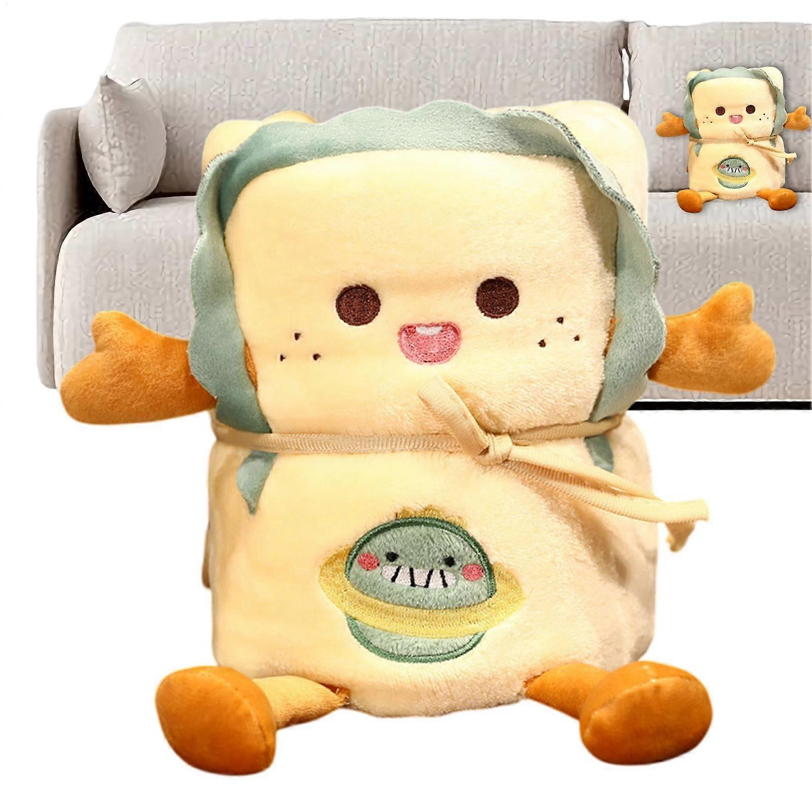 Kids Blanket and Pillow Plush 2In1 Pillow Blanket Soft Compact Stuffed Cartoon Travel Throw for Bed and Sofa