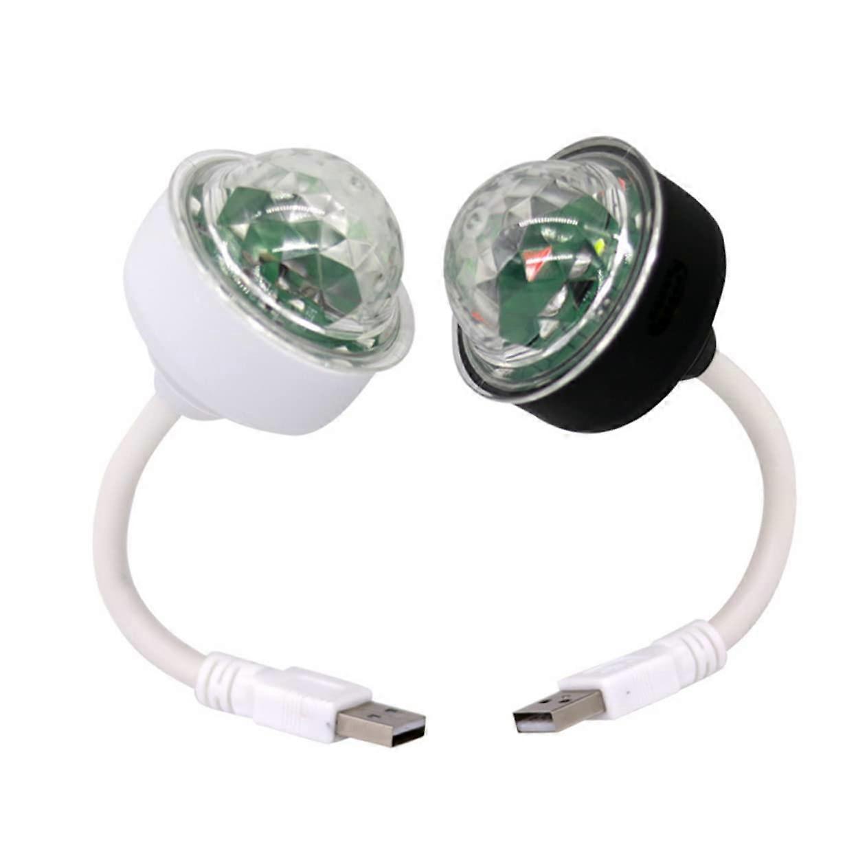 Mini USB Disco Light 2Pack Color Changing USB Powered Adjustable Angle Portable LED Night Light For Parties And Events