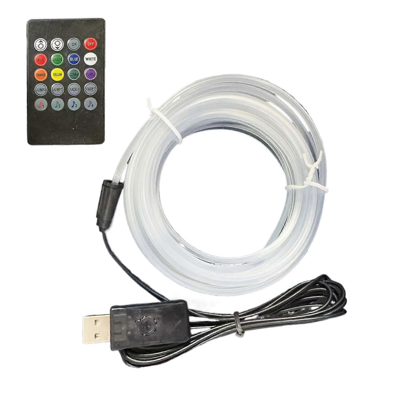 Ambient Lighting Car Interior Lights - Voice-Activated 7-Color LED Strips for Dashboard, Home, Office, 1 Meter Length