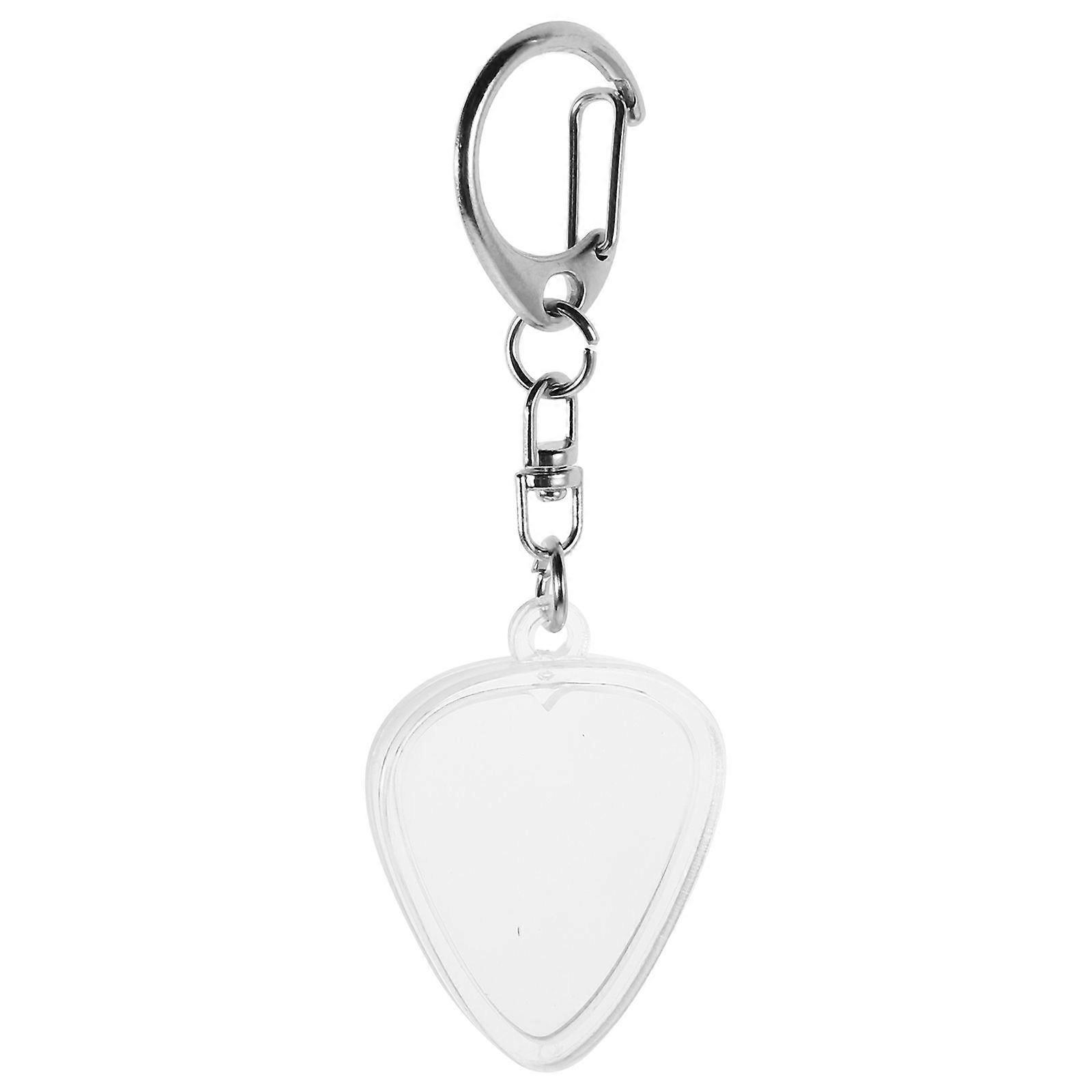Guitar Pick Holder Keychain: Transparent Heart Shaped Clear Guitar Picks Case Box For Easy Identification Storage For Music Lovers