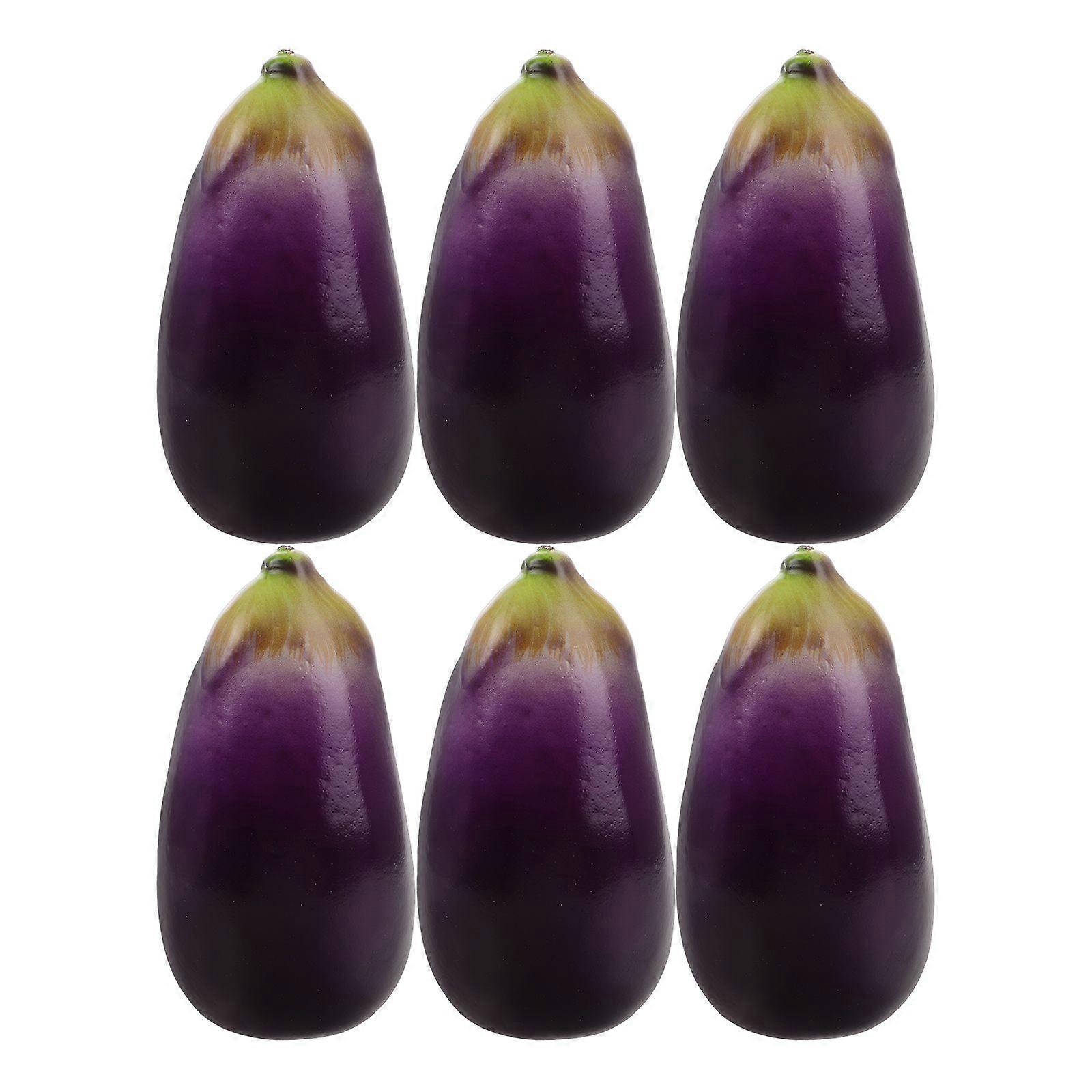 6Pcs Emulation Eggplant Model Vegetable Decor Chic Education Photo Prop