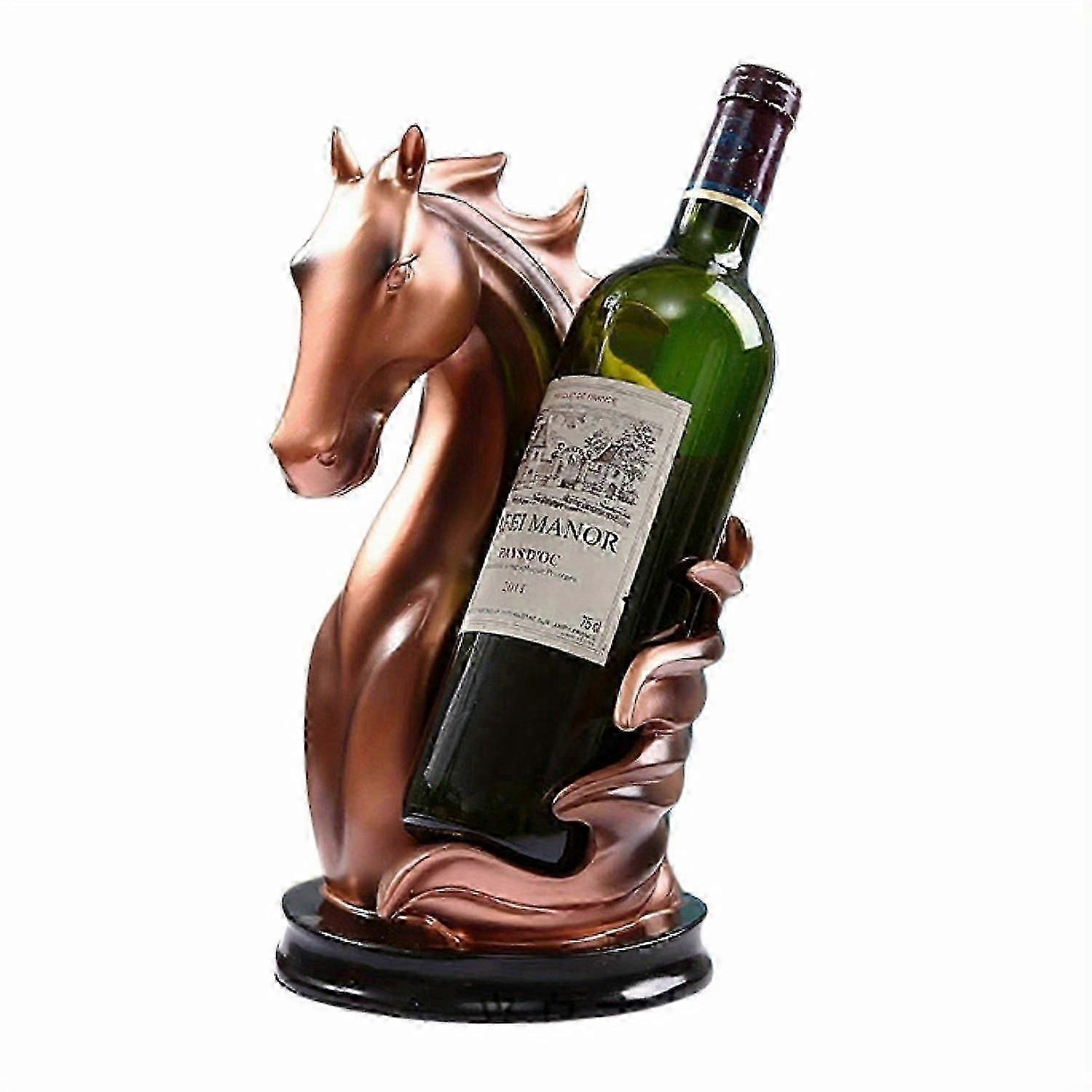 エレガントな乗馬ワインホルダー - 芸術的な馬の彫刻ラック、カラフルなホームバーの装飾&ギフト