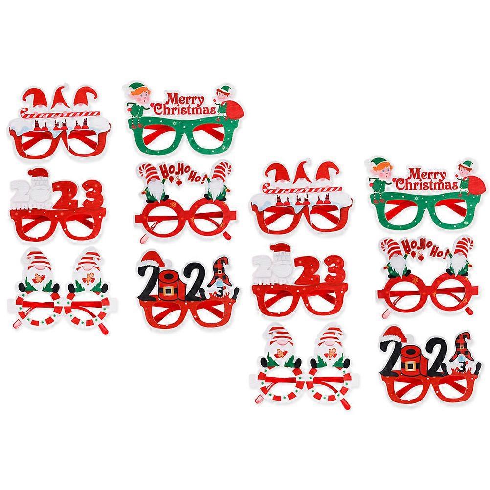 Christmas Eyeglasses Frames Felt for Party Use 36Pcs Mixed Styles