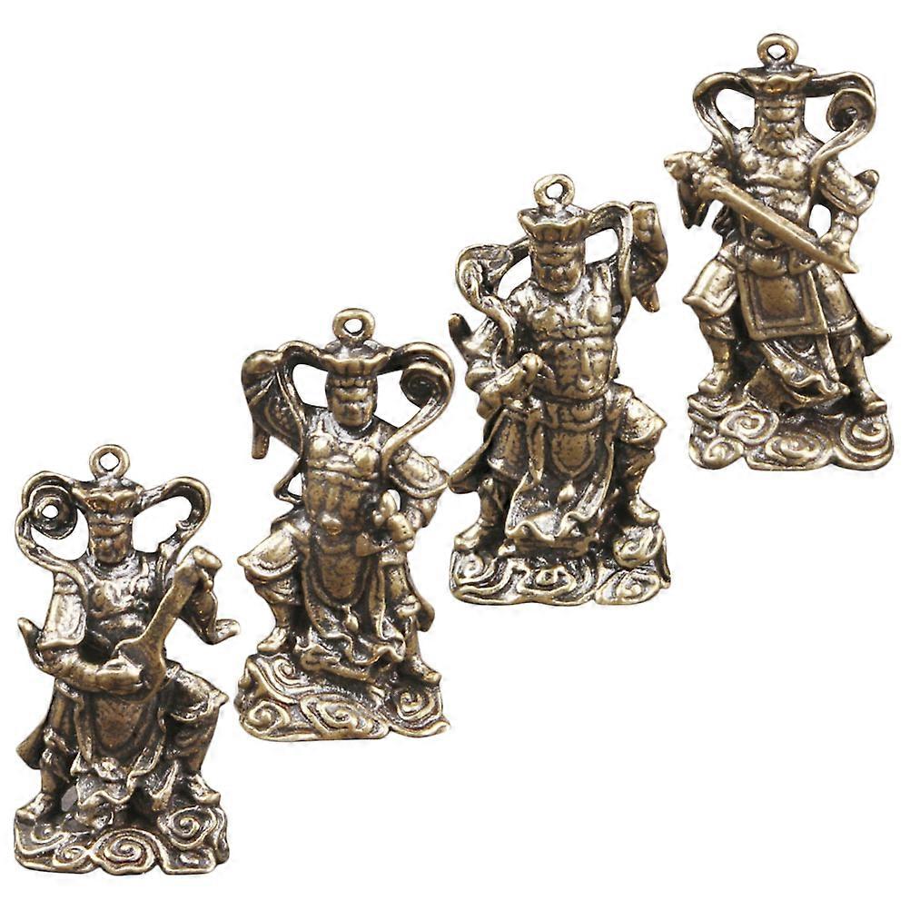 Brass Buddha Figurines Decorative Craft for 12Pcs Golden Statue Set