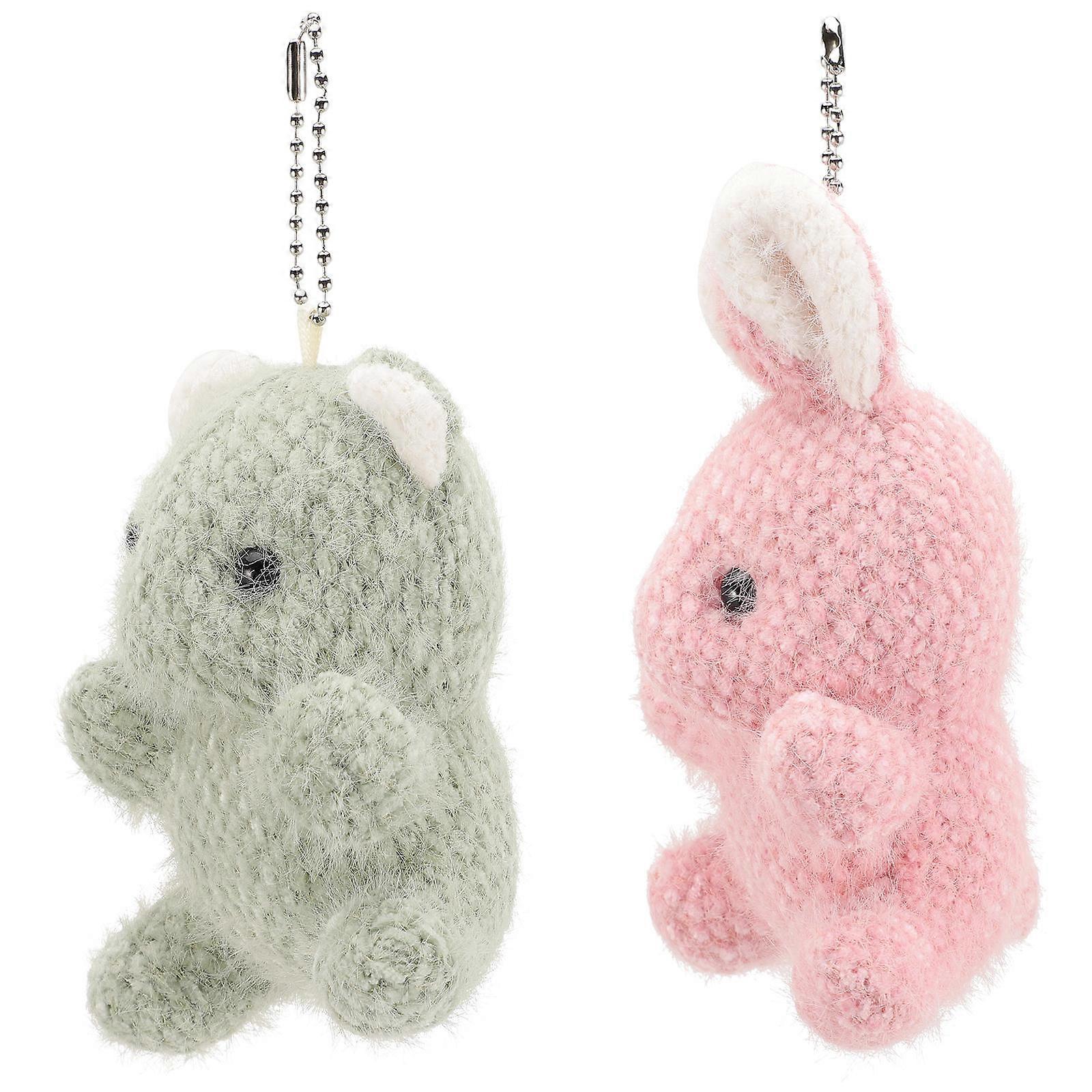 Lovely Rabbit Shape Key Holder Pendant For Gifts And Decorations Assorted Color 6Pcs