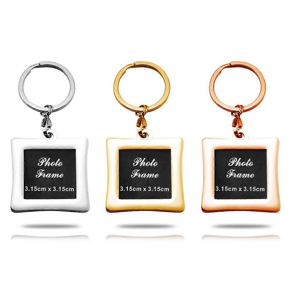 Rose Gold Photo Frame Keyring 3Pcs Key Organization Tool Suitable For Graduation Parties And Everyday Use
