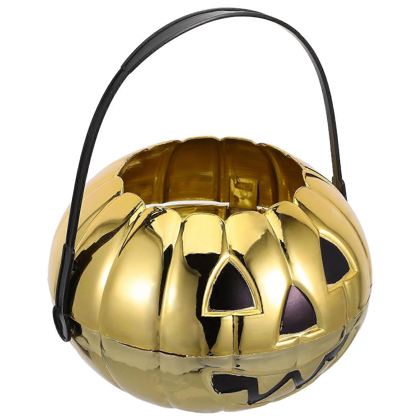 Halloween Pumpkin Candy Basket Plastic Pumpkin Candy Holder for 3Pcs