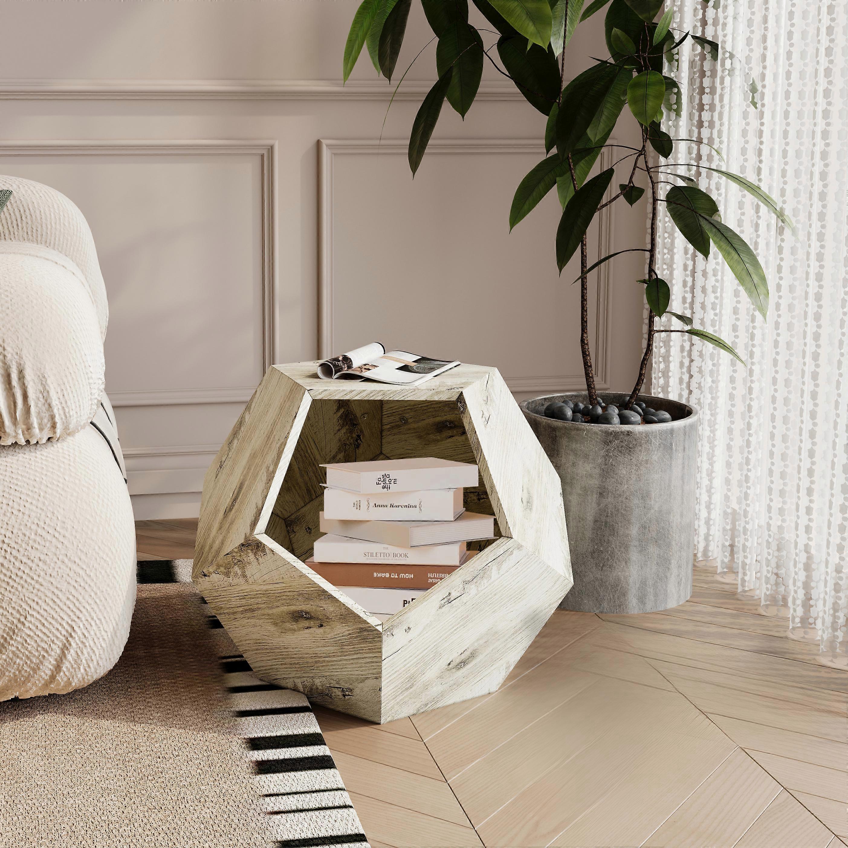 66CM Modern Cat Carrier Sofa Side Table Planter MDF Furniture Oak