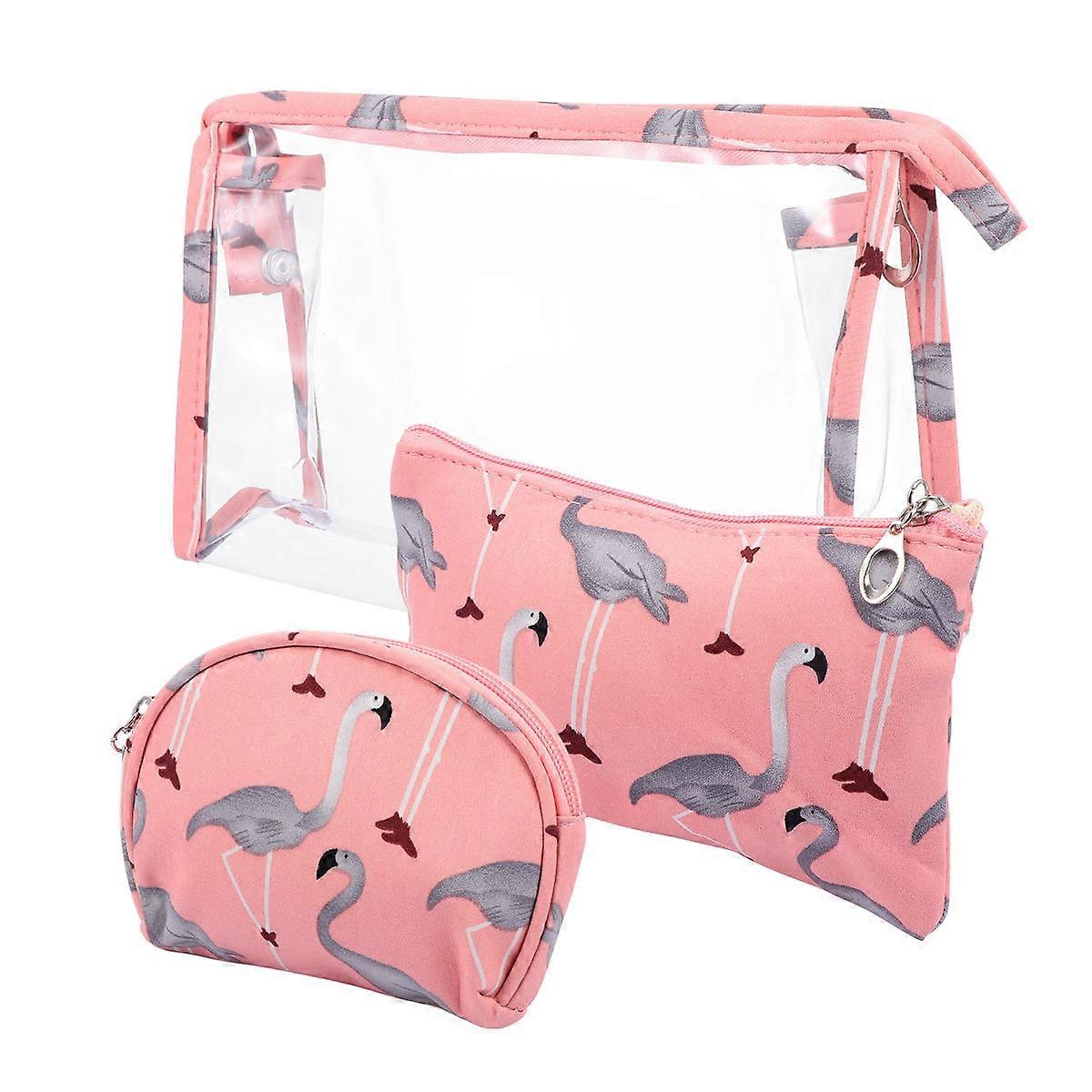 Custom Toiletry Bag Small Rectangular Pink Pu Material Travel Use Bathroom Accessories Organizer 1Set