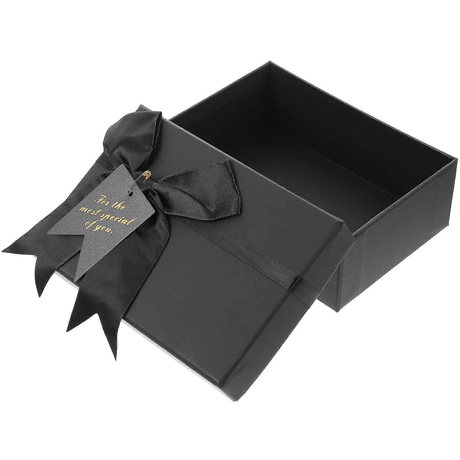Wedding Candy Boxes Black Paper Box for Packing 5Pcs with Elegant Bowknot Design