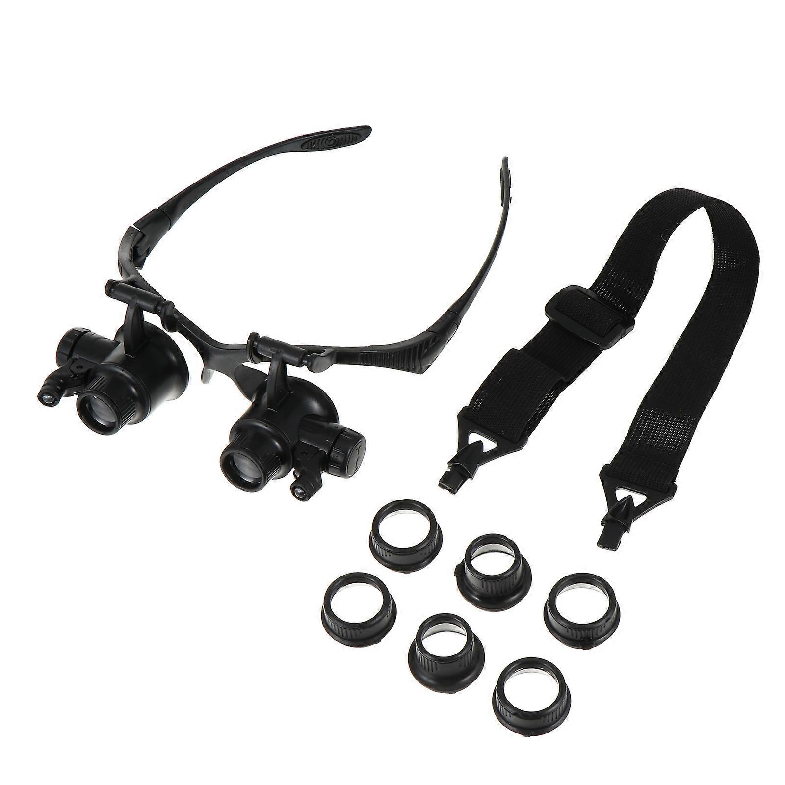 LED Magnifier Head-Mounted LED Light for Watch Repair 2Pcs with Interchangeable Lens