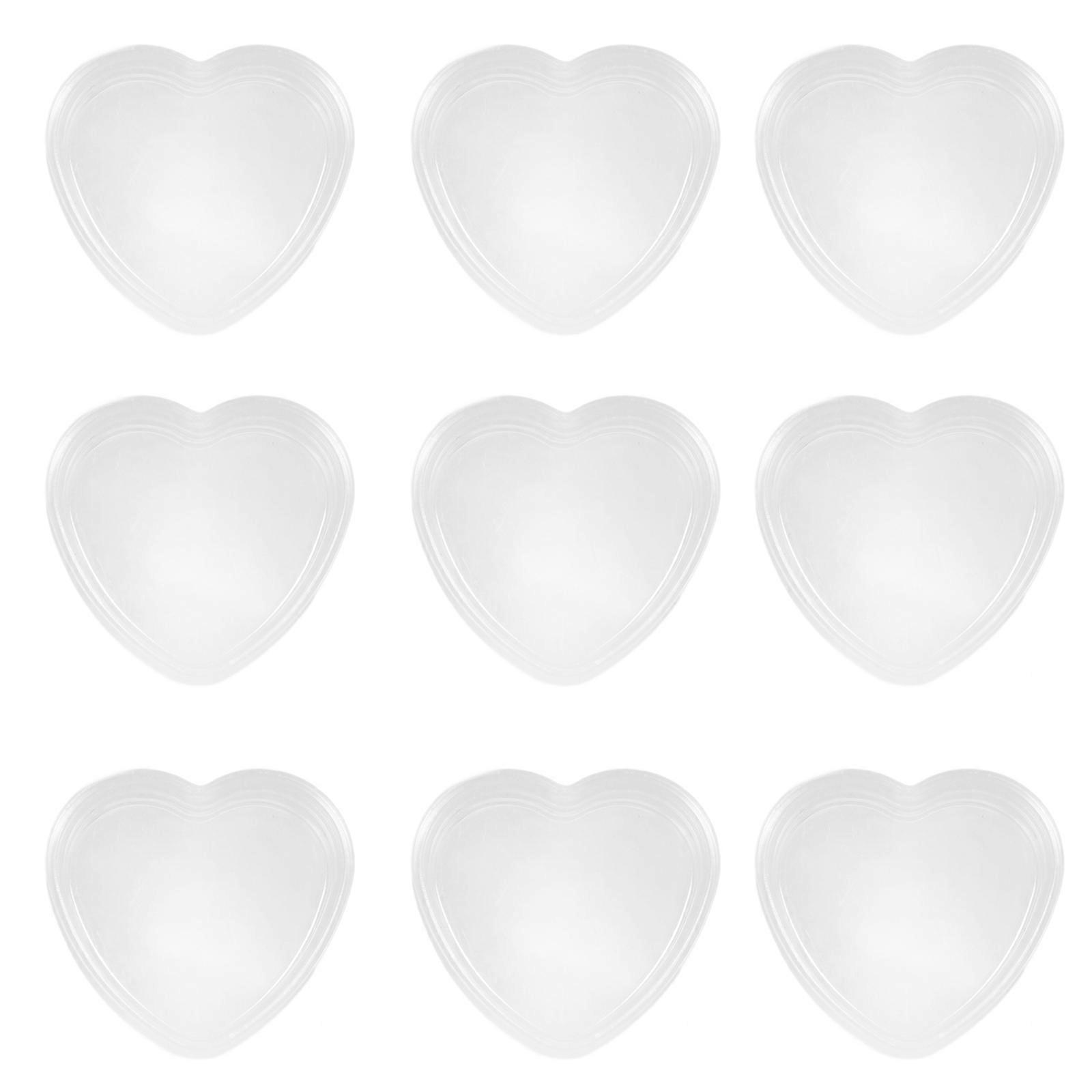 Transparent Heart Shaped Container for Nail Art Storage 40Pcs Plastic