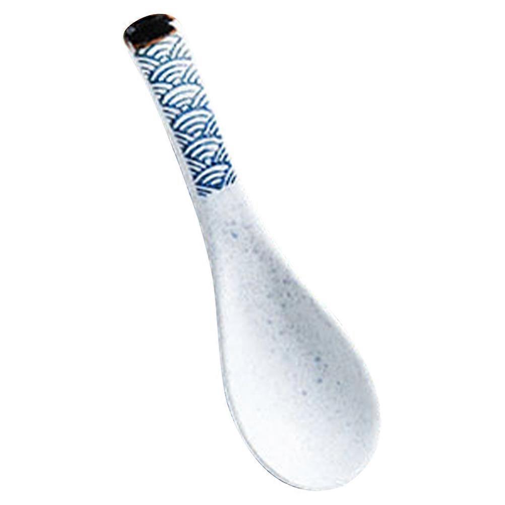 White Ceramic Spoons Set for Soup Eating with 4Pcs Kitchen Spoons