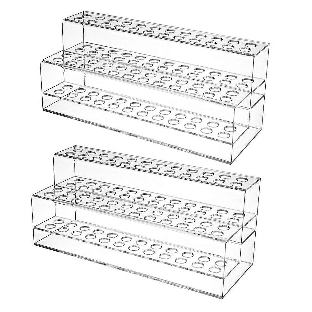 Pen Organizer Stand Transparent Plastic Pen Display Rack 2Pcs