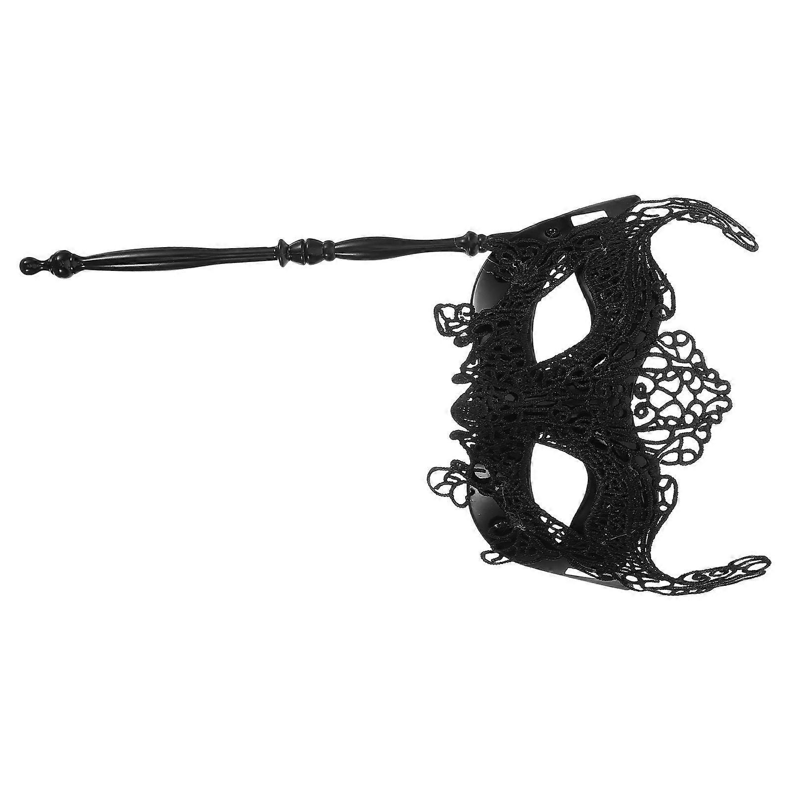 Cosplay Black Masquerade Mask for Costume Party 5Pcs with Stick