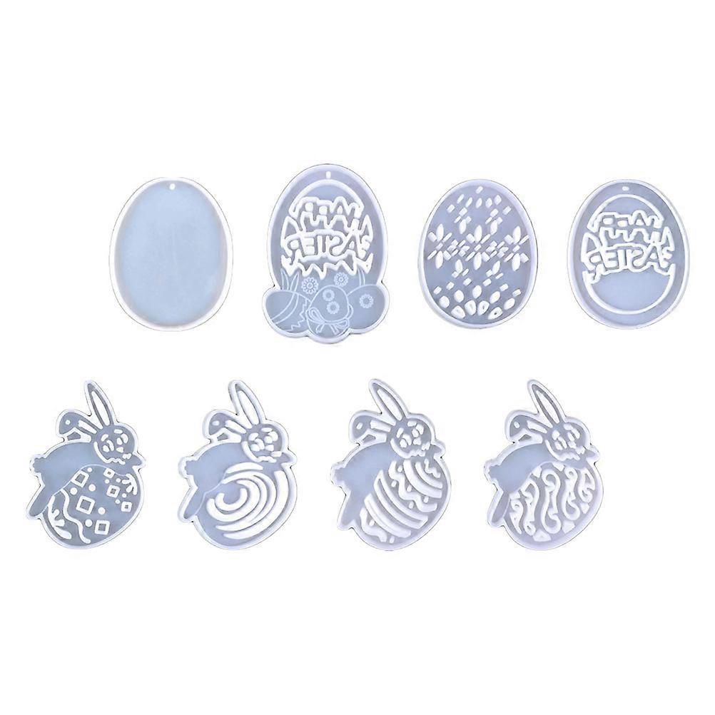 Easter Bunny Silicone Mold for DIY Key Pendant Making 8Pcs Set