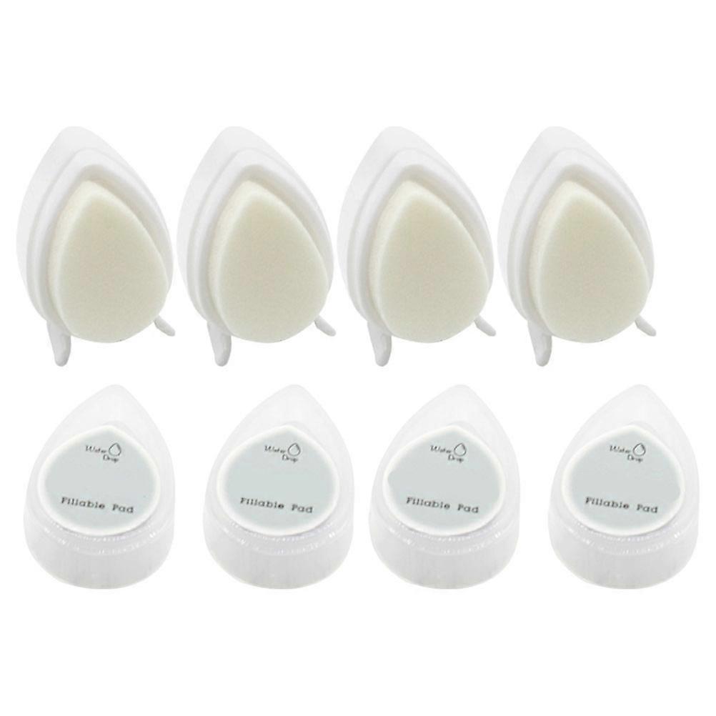 Fingerprint Ink Pads White Office Stamp Pads 16Pcs for Craft Projects