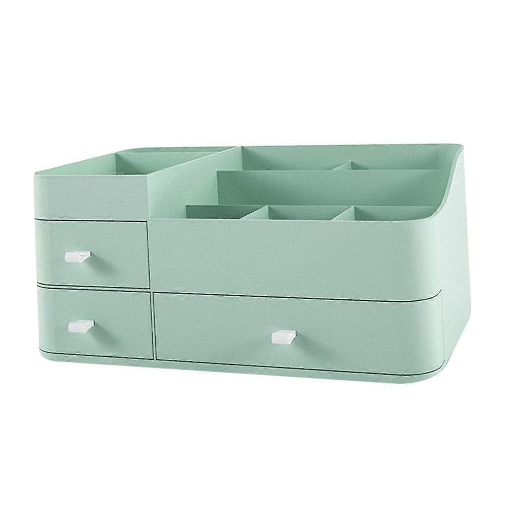 Countertop Organizer with Drawers Rectangular Design for Lipstick Home Use Green 34x21.6x15.2cm 1Pcs